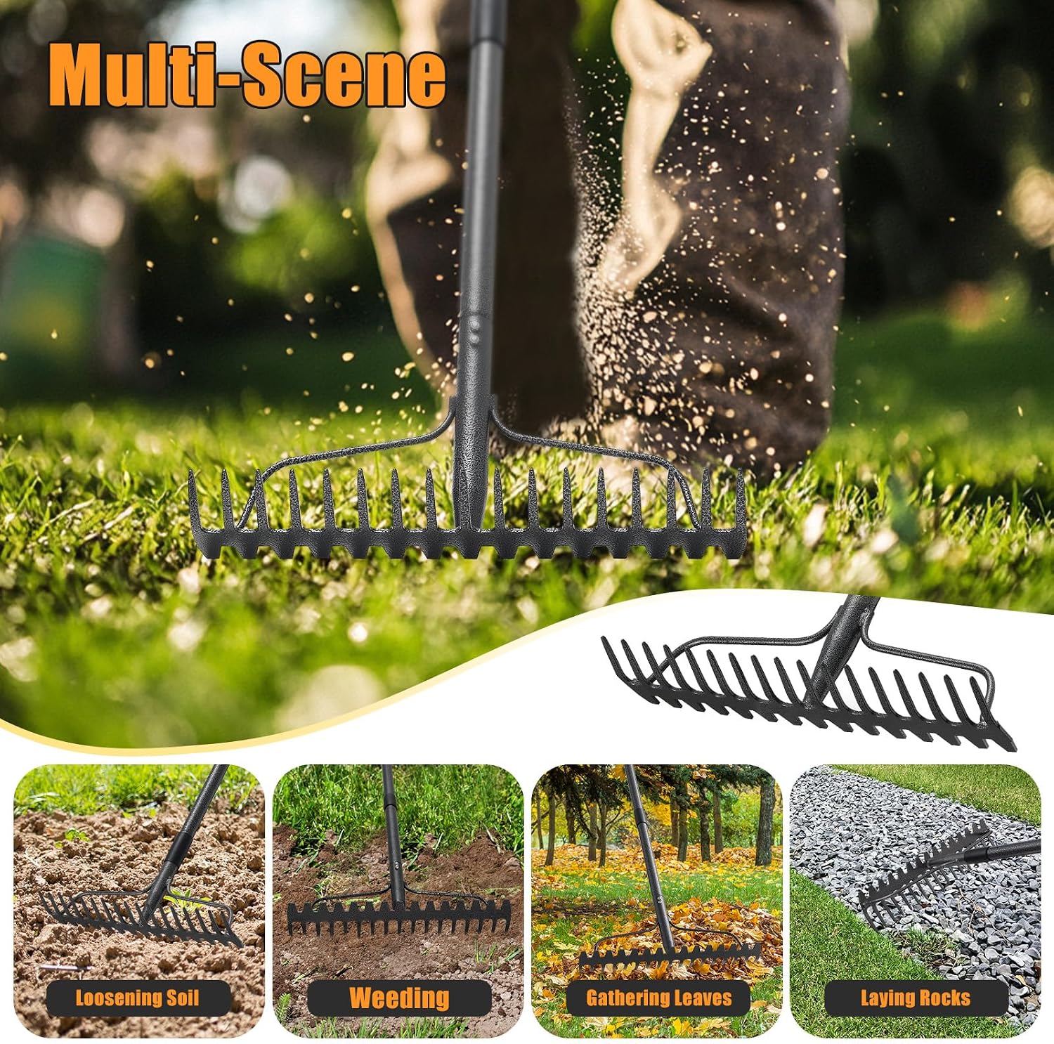 Thumbnail 5 de Metal Bow Rake 124 cm with 17 Tines
