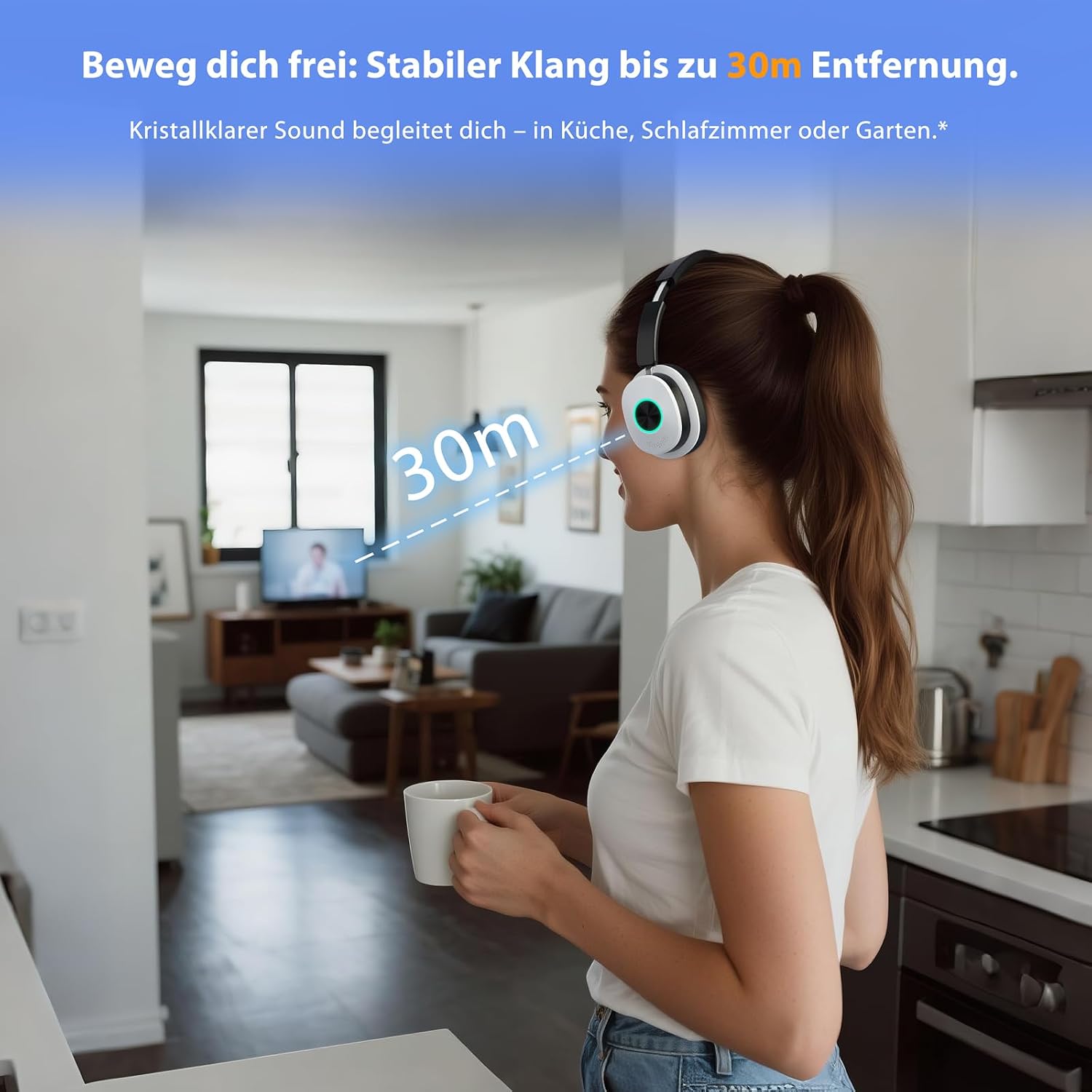 Thumbnail 3 de Funkkopfhörer Kabellos für TV – Bluetooth 5.4 Over-Ear mit Sender-Ladestation