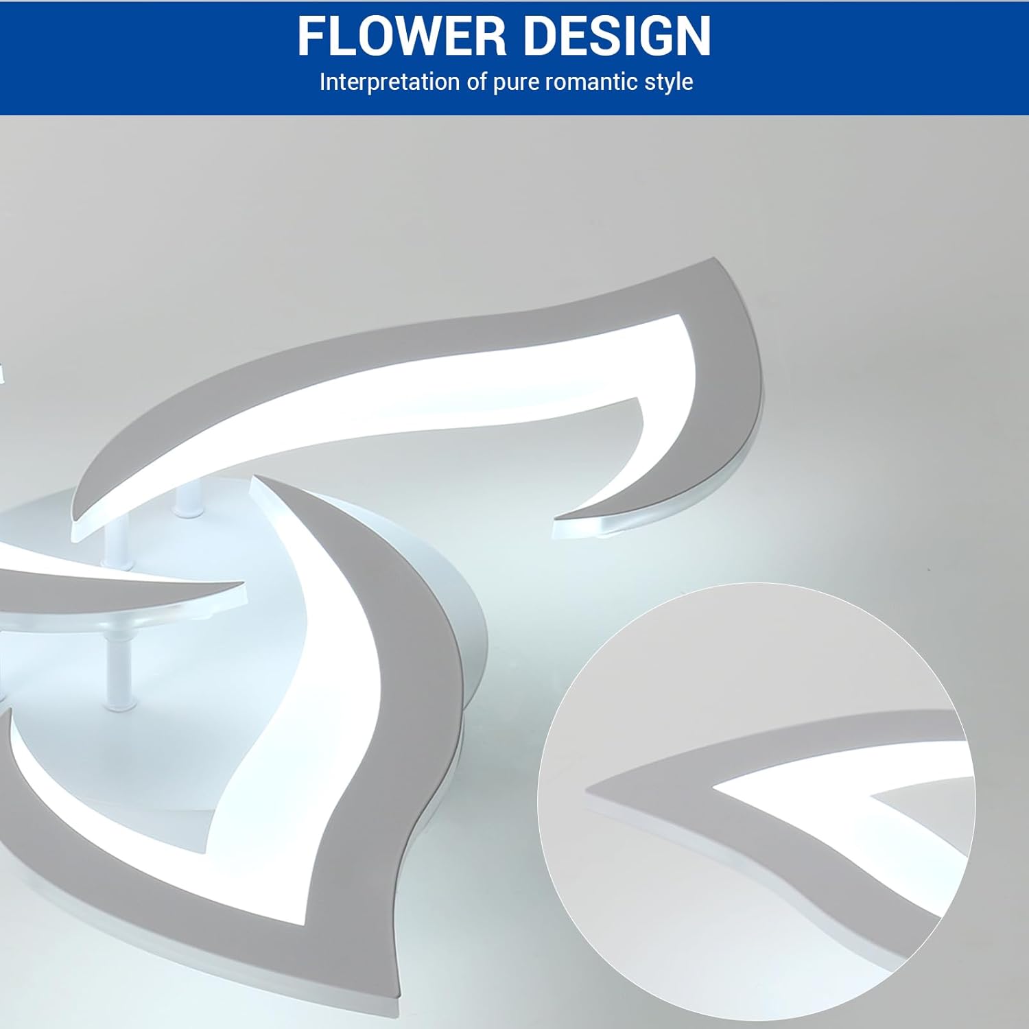 Thumbnail 1 de Comely Lampara de Techo LED Flor 58cm, Luz Fría 6500K