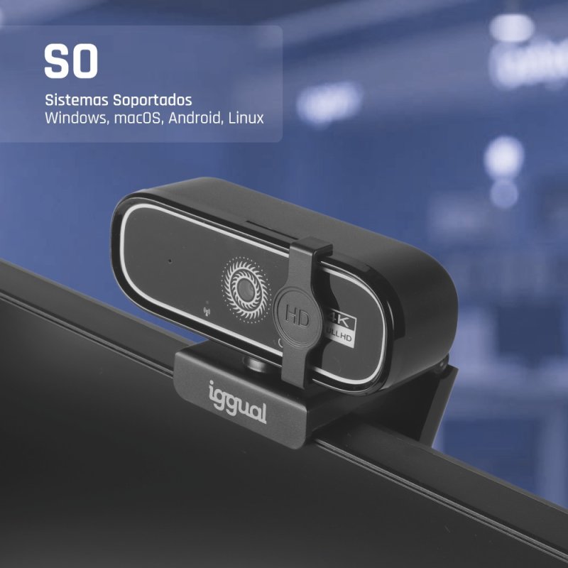 Thumbnail 2 de iggual WC3840 Business Pro View 8MP Webcam USB 4K UHD
