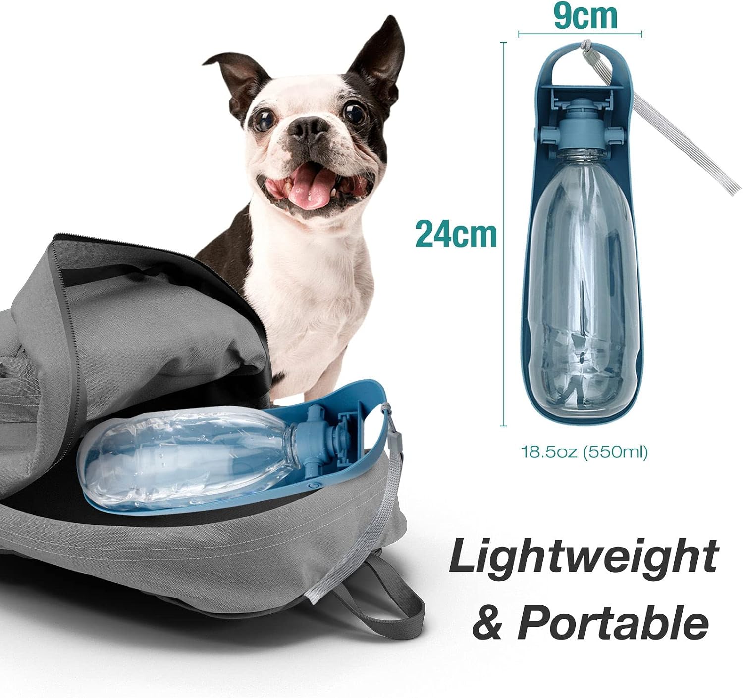Detalle de NAMSAN 550 ml Dog Water Bottle for On-the-Go Hydration