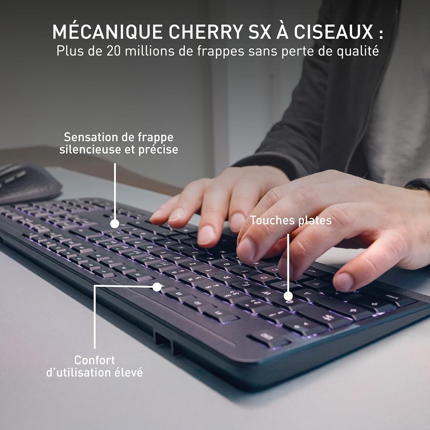 Detalle de Cherry Stream Keyboard Ultimate AZERTY 4‑appareils ⌨