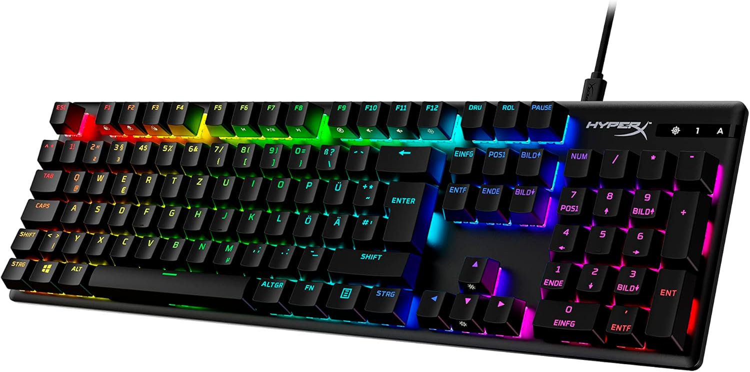 Thumbnail 2 de HyperX Alloy Origins PBT – kompakte mechanische Gaming-Tastatur mit PBT-Keycaps, RGB & HyperX Red Switches