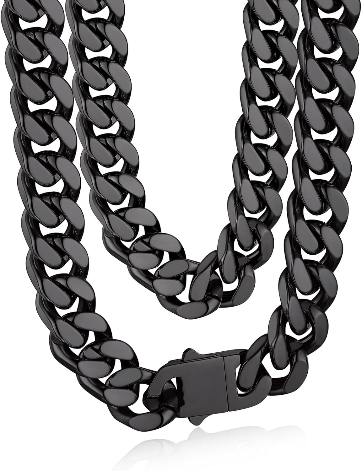 Thumbnail 6 de Bandmax Panzerkette Herren aus Edelstahl (316L) 5/7/9/12 mm – kubanische Gliederkette schwarz mit auswahlbarer Länge