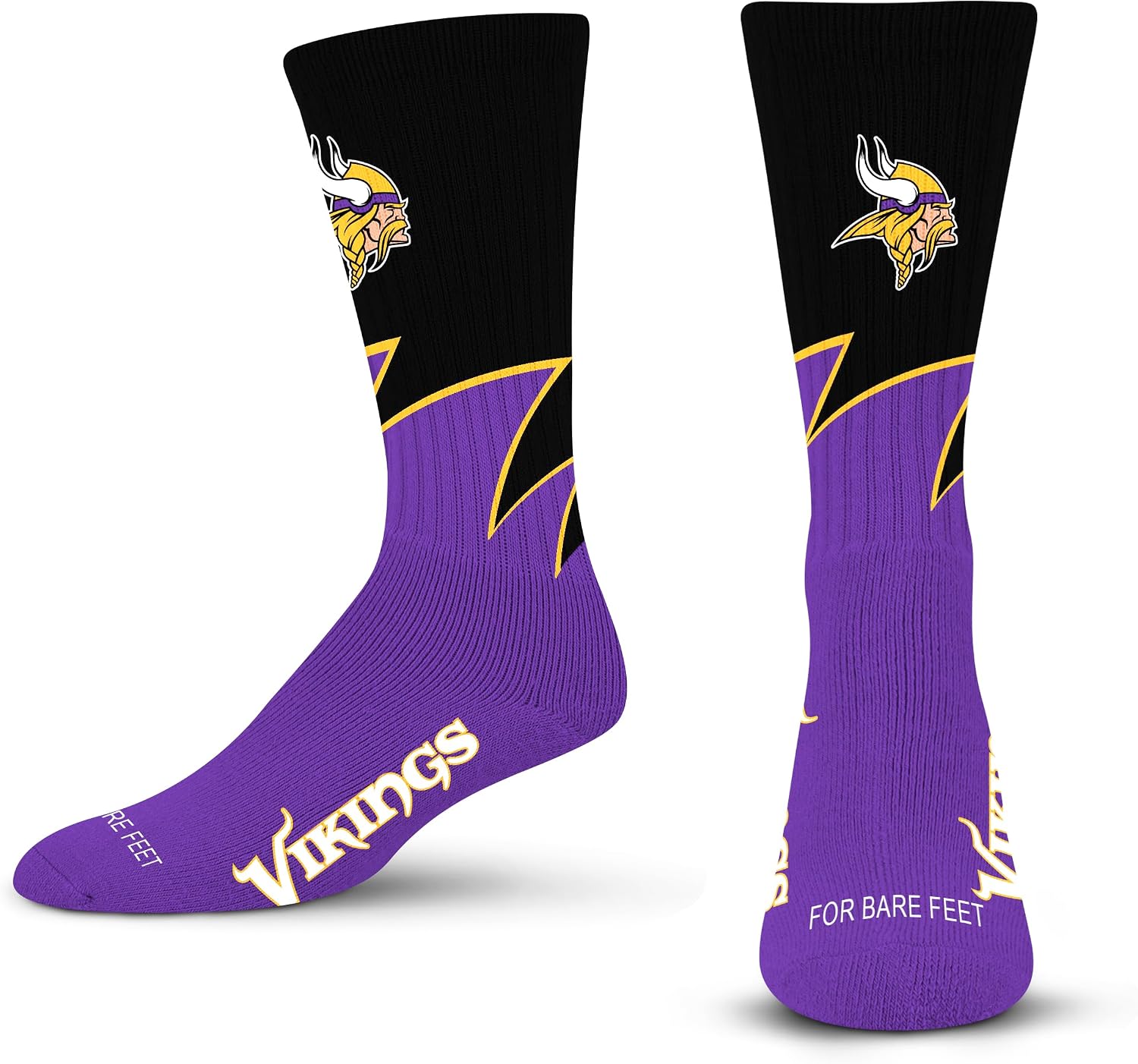 Thumbnail 4 de For Bare Feet NFL Unisex Black Wave Crew Socks (Buffalo Bills), Large