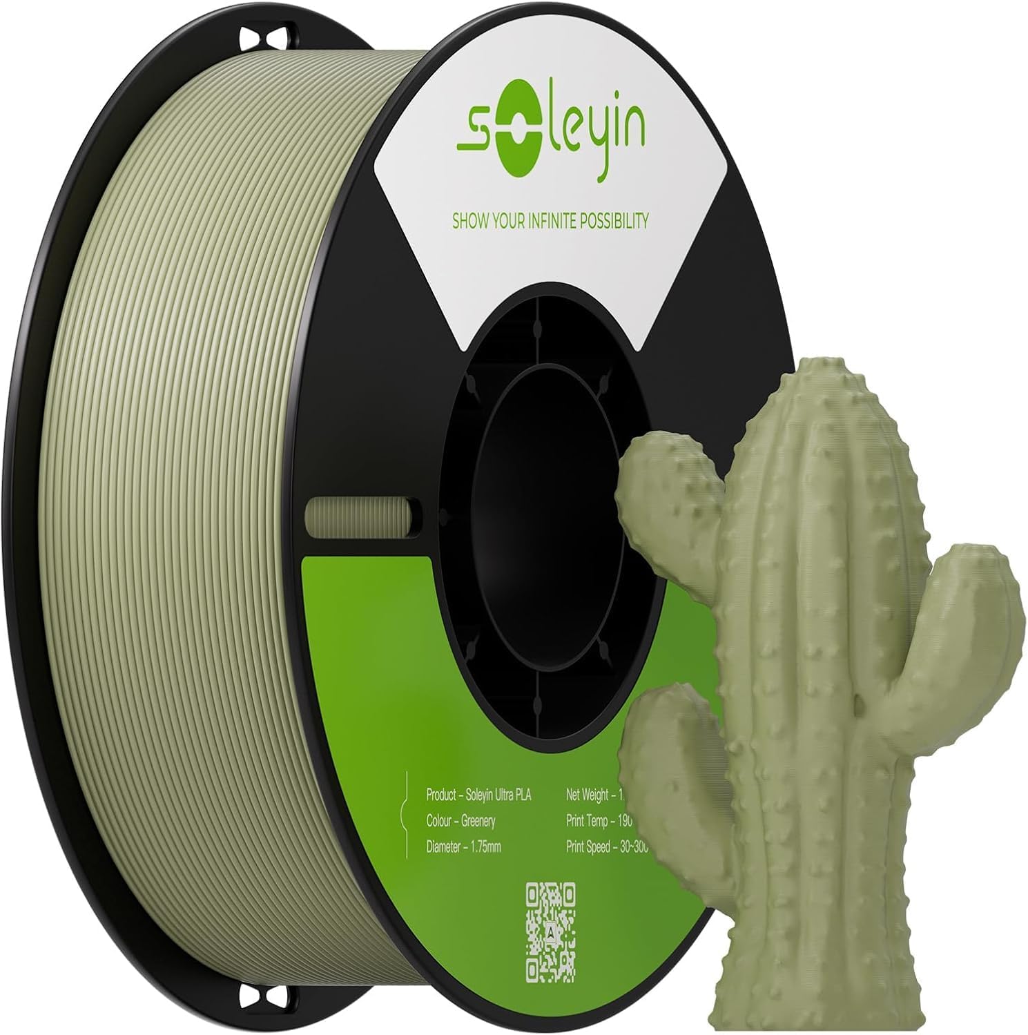Detalle de Creality Soleyin PLA Filament 1.75mm Grün