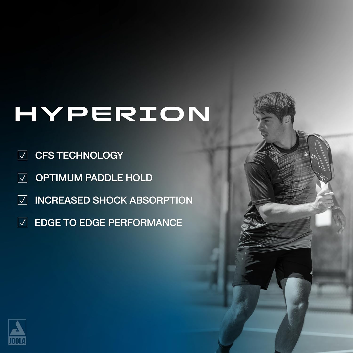 Detalle de JOOLA Ben Johns Hyperion CFS Pickleball Paddle — Carbon Surface, High Spin, Elongated Handle