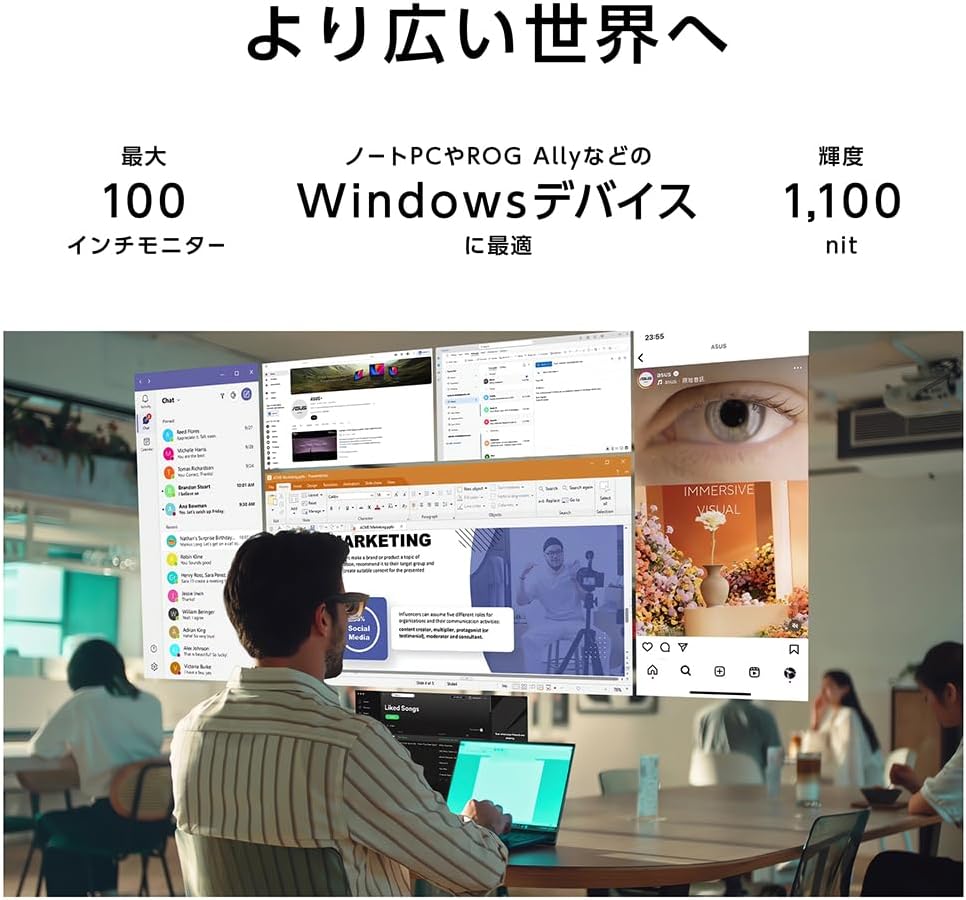 Detalle 2 de ASUS AirVision M1 スマートグラス 1080p・最大1100nit・DCI-P3 95%