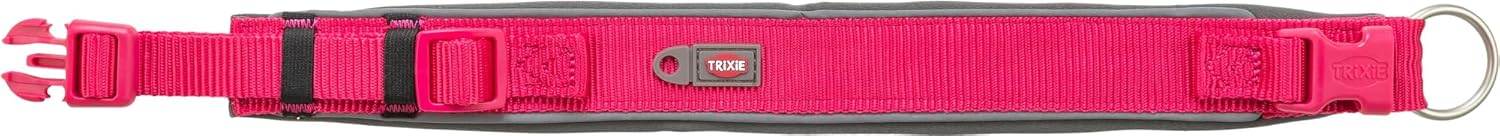 Detalle de TRIXIE Collier Premium Taille L-XL – Tour de Cou 53–62 cm, 50 mm, Fuchsia, rembourré en néoprène