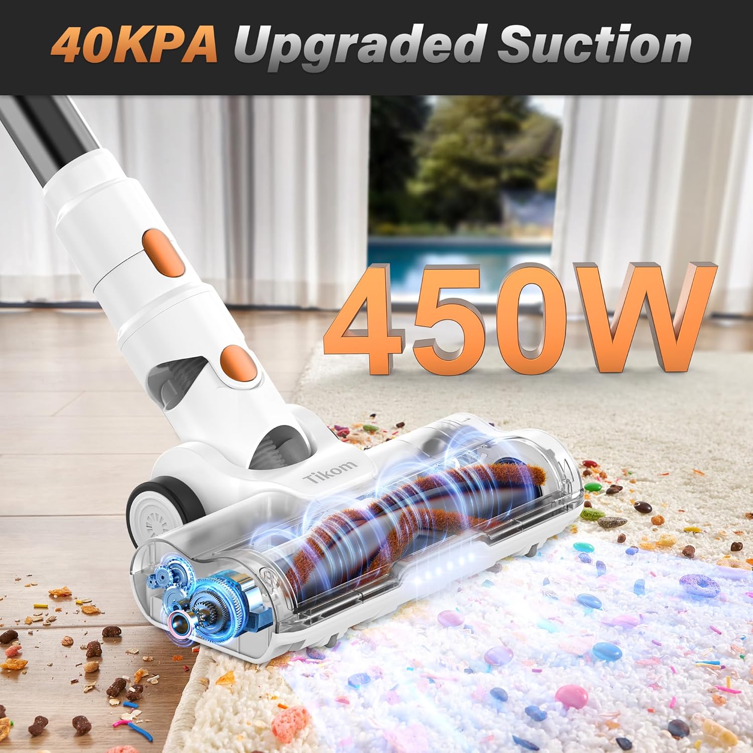Detalle 2 de Tikom V500 Cordless Vacuum Cleaner 40000Pa 🧹