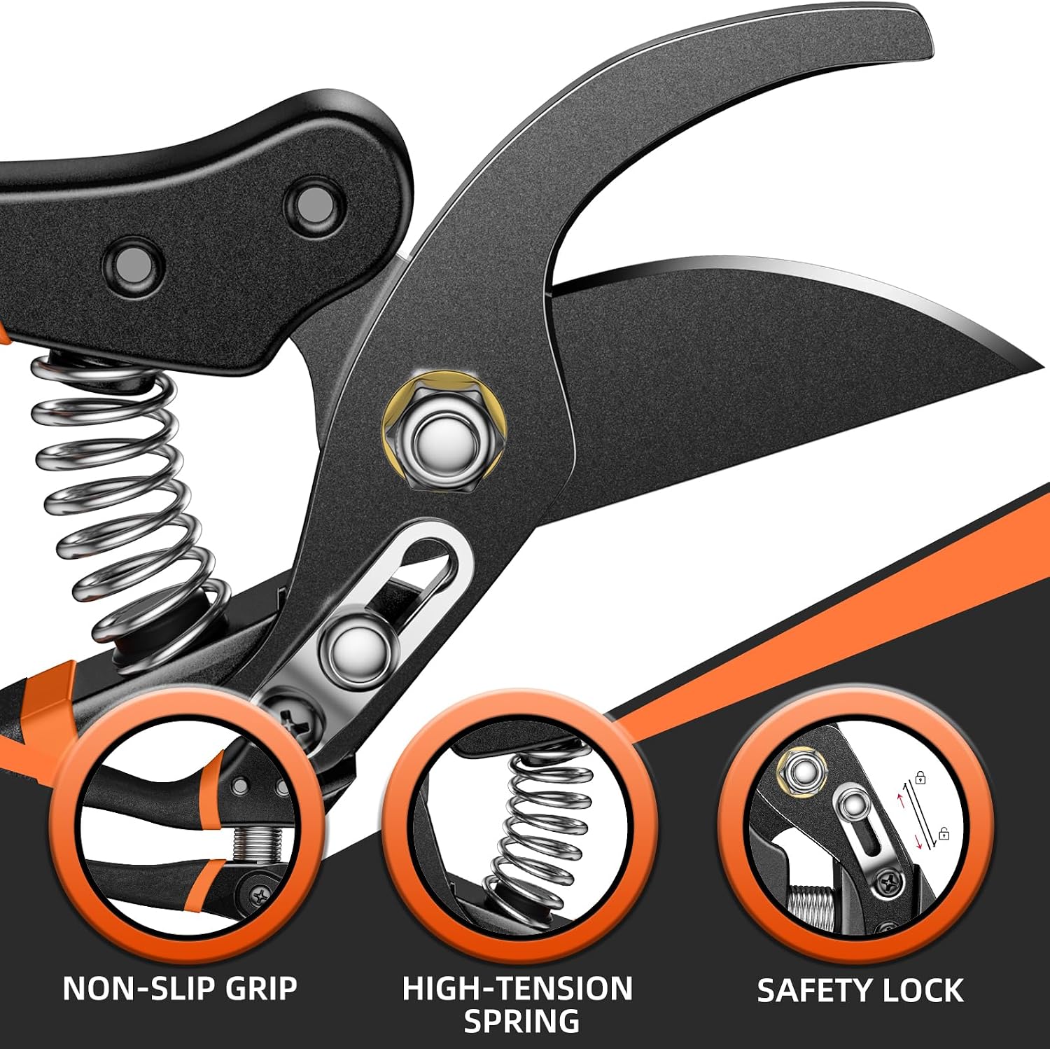 Thumbnail 2 de DECERK 8.5" Professional Pruning Shears — Japanese Steel, Titanium Blade, Arthritis-Friendly Roots to Result