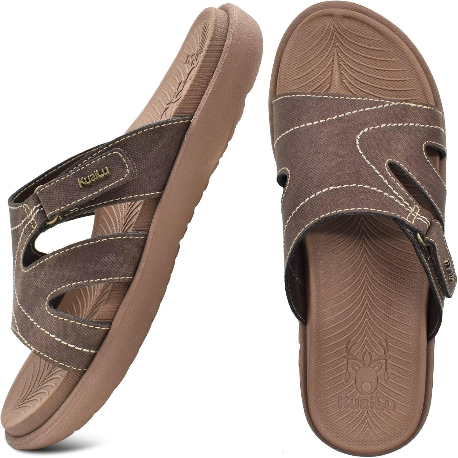 Detalle de KuaiLu Womens Fashion Orthotic Slides for Plantar Fasciitis 👡