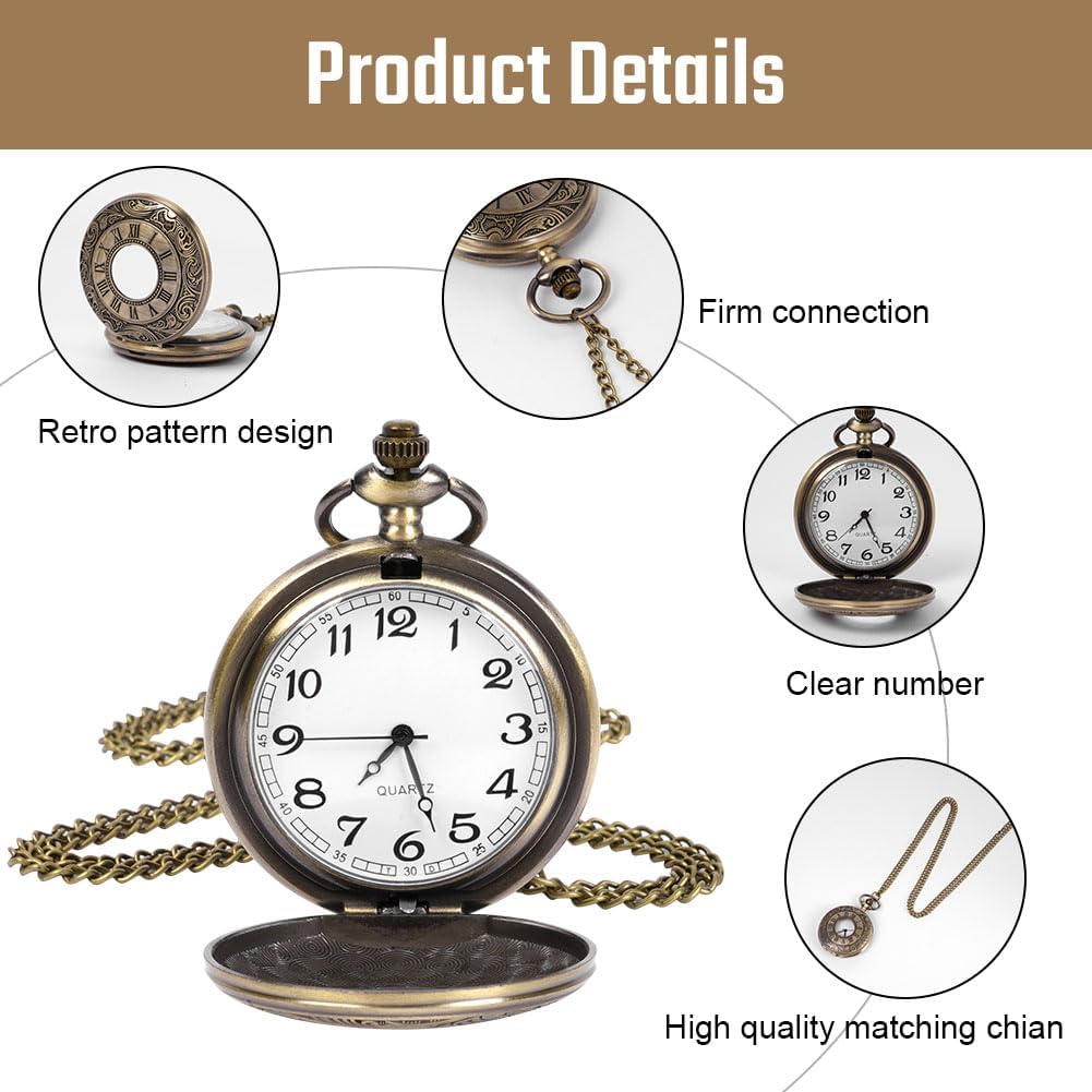 Detalle 2 de OFFCUP Taschenuhr Vintage 4 cm Zifferblatt