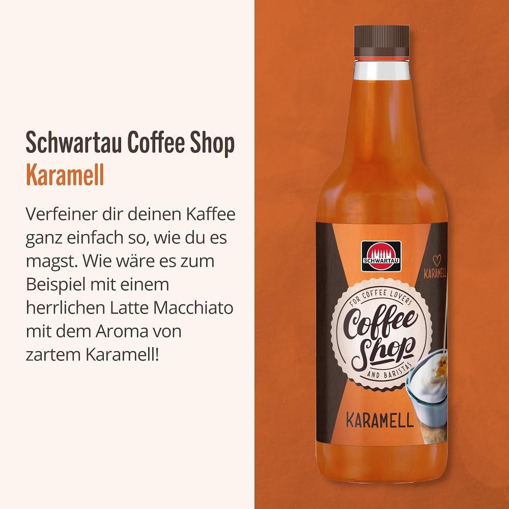 Detalle de Schwartau Coffee Shop Caramel Sirup – 650 ml zum Verfeinern von Kaffeespezialitäten