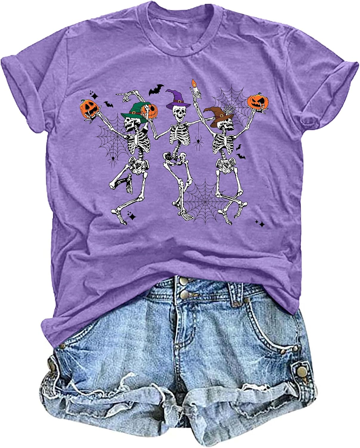 Thumbnail 6 de Halloween T-Shirt with Dancing Skeleton Graphic