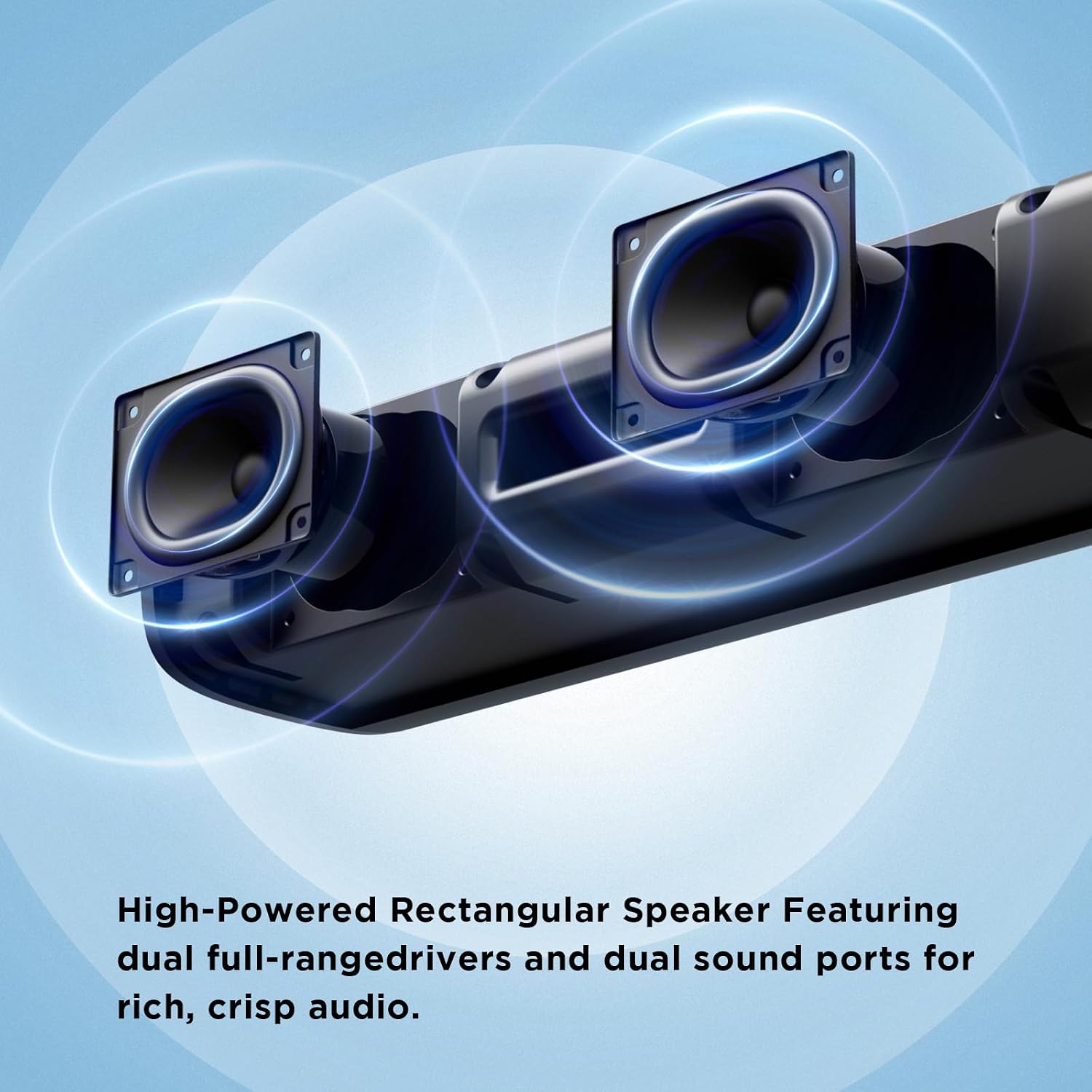 Detalle 2 de MZEIBO KY-Mini 50W Mini Soundbar with Bluetooth, ARC, Optical and AUX