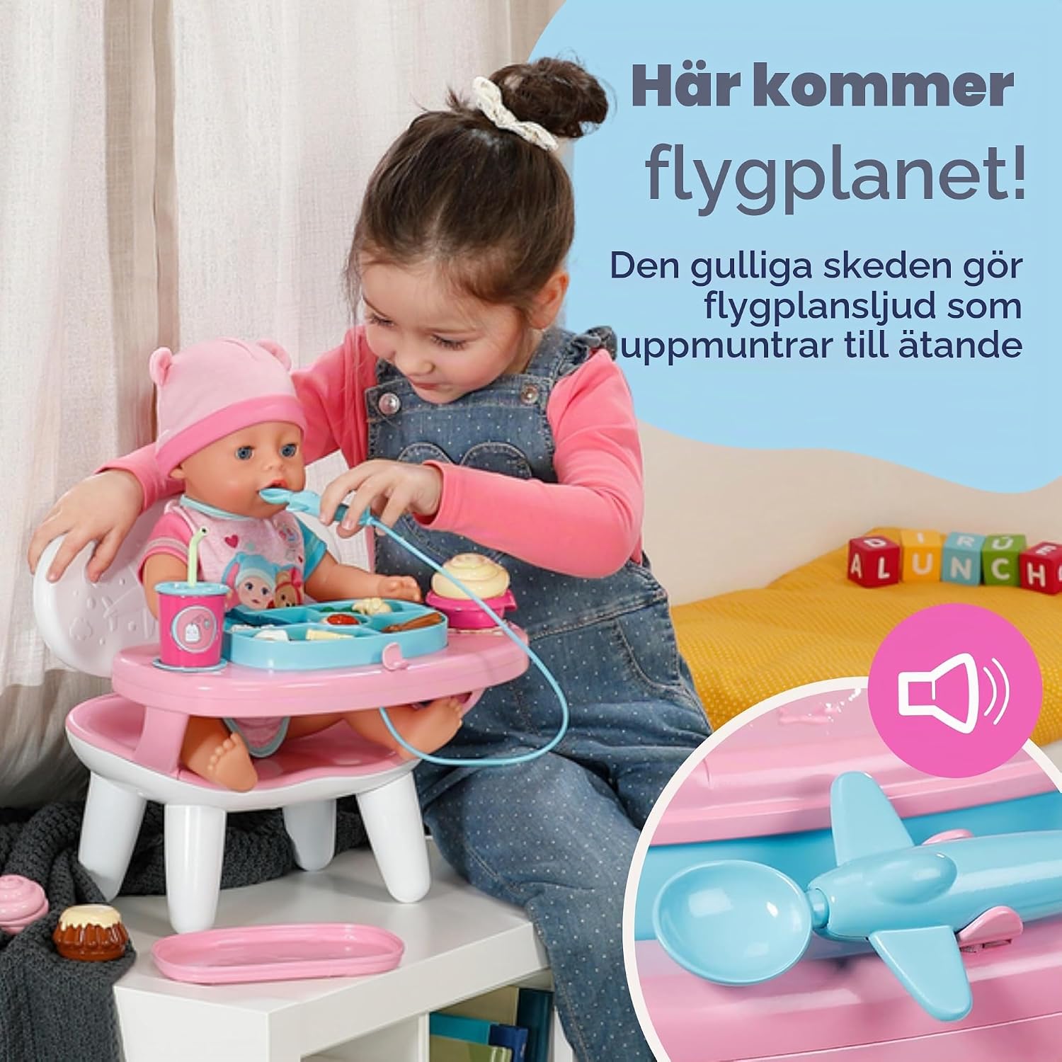 Detalle de BABY born 840634 matbord för 43 cm dockor med ljus och ljud