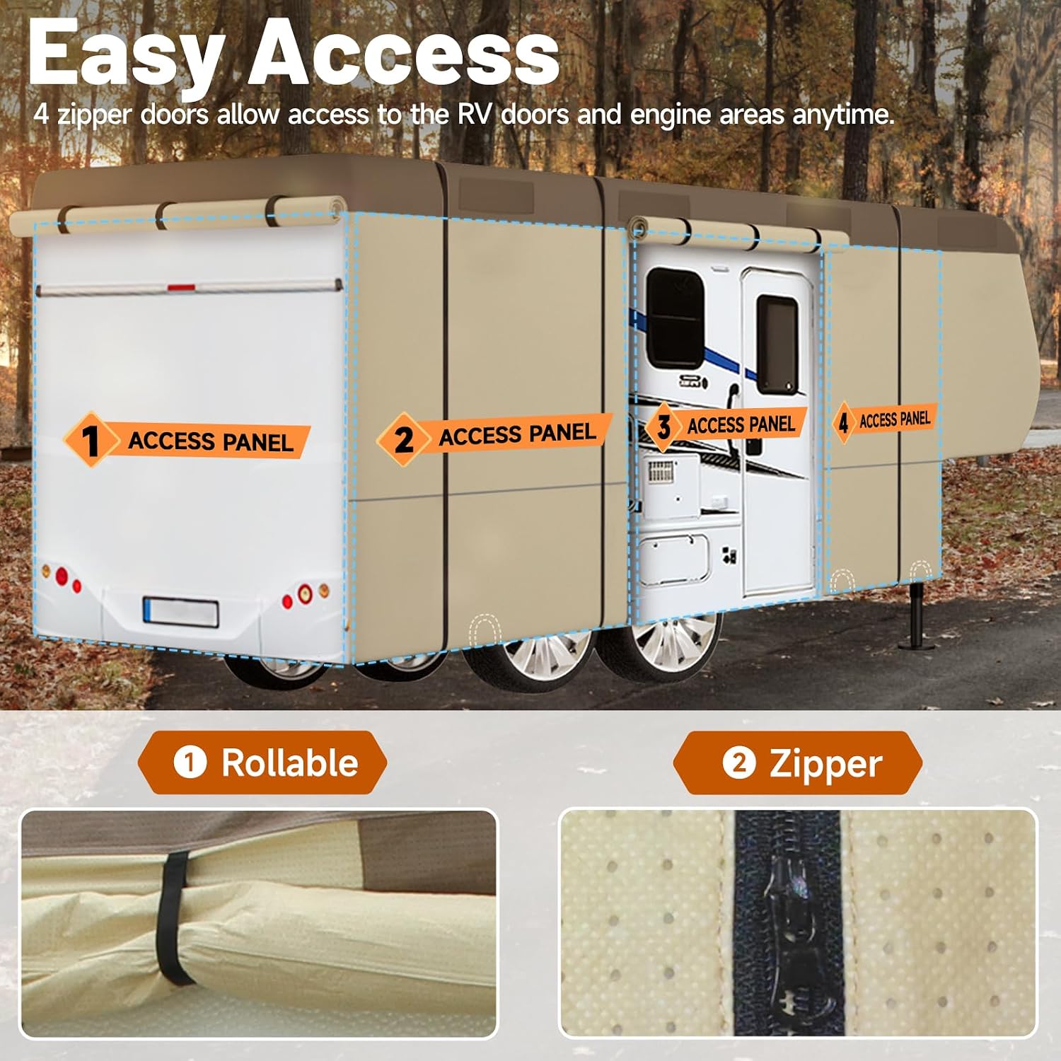 Thumbnail 2 de Umbrauto 5th Wheel RV Cover 40'–44' | Upgraded 9-Layer Top Waterproof & Windproof