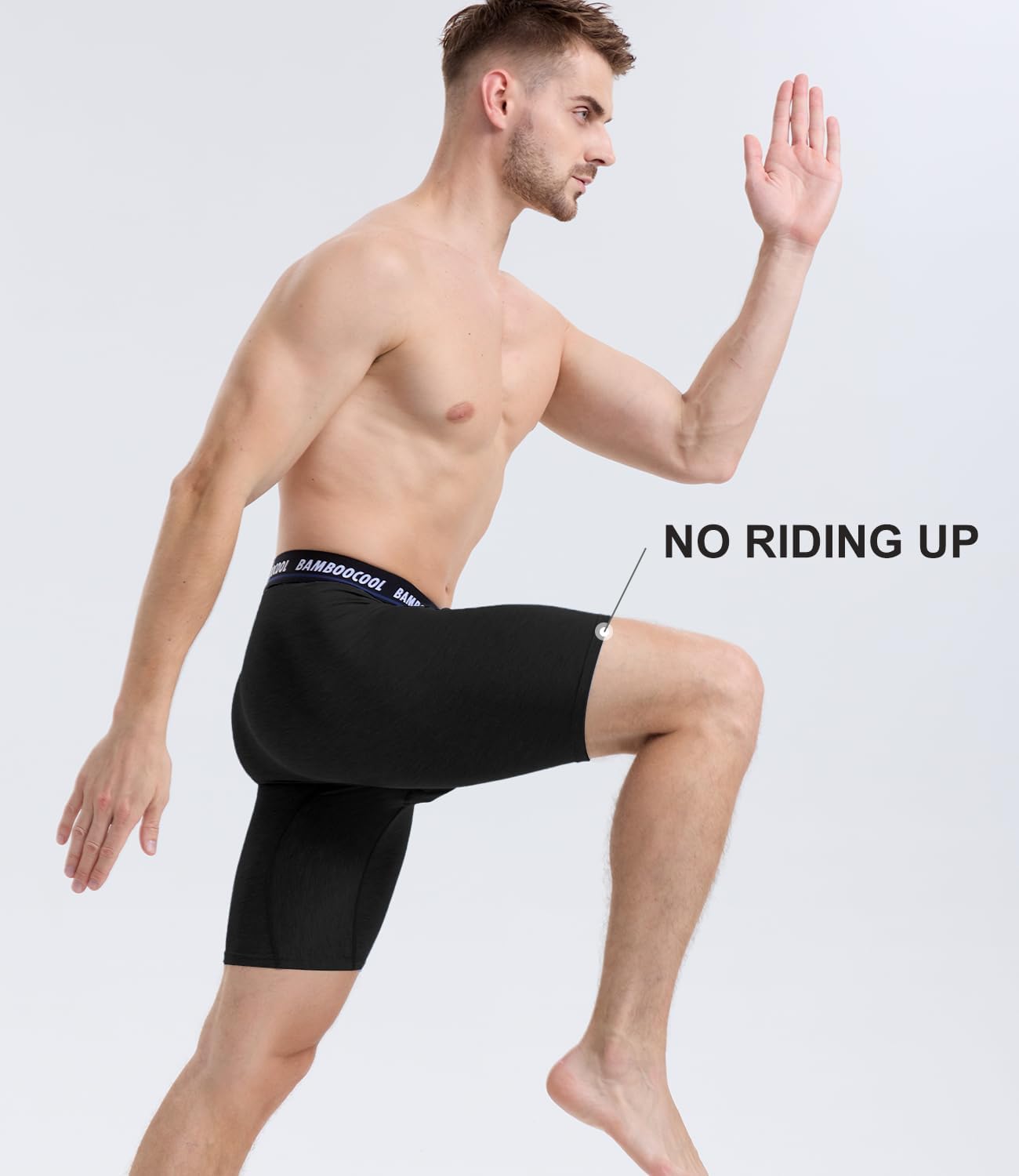 Detalle 2 de BAMBOO COOL Men's Long Boxer Briefs Performance Long Leg Boxer Briefs (MultiPack)