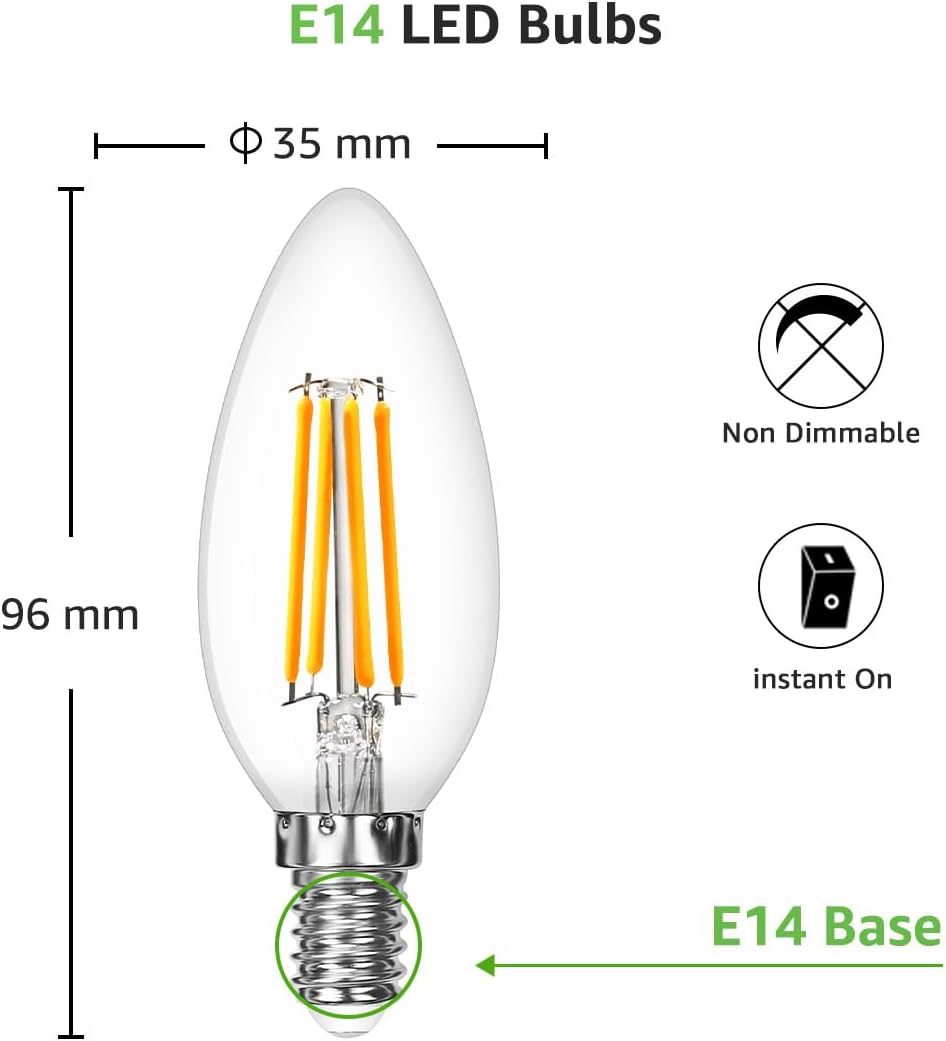 Detalle 2 de Lepro E14 4W LED Candle Bulb 470lm