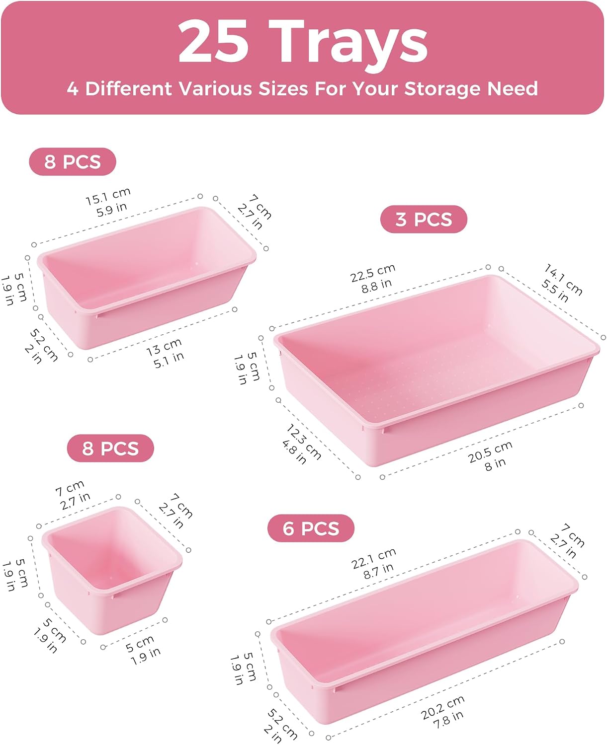 Detalle 2 de BiuLeon Drawer Organizer Set, Plastic
