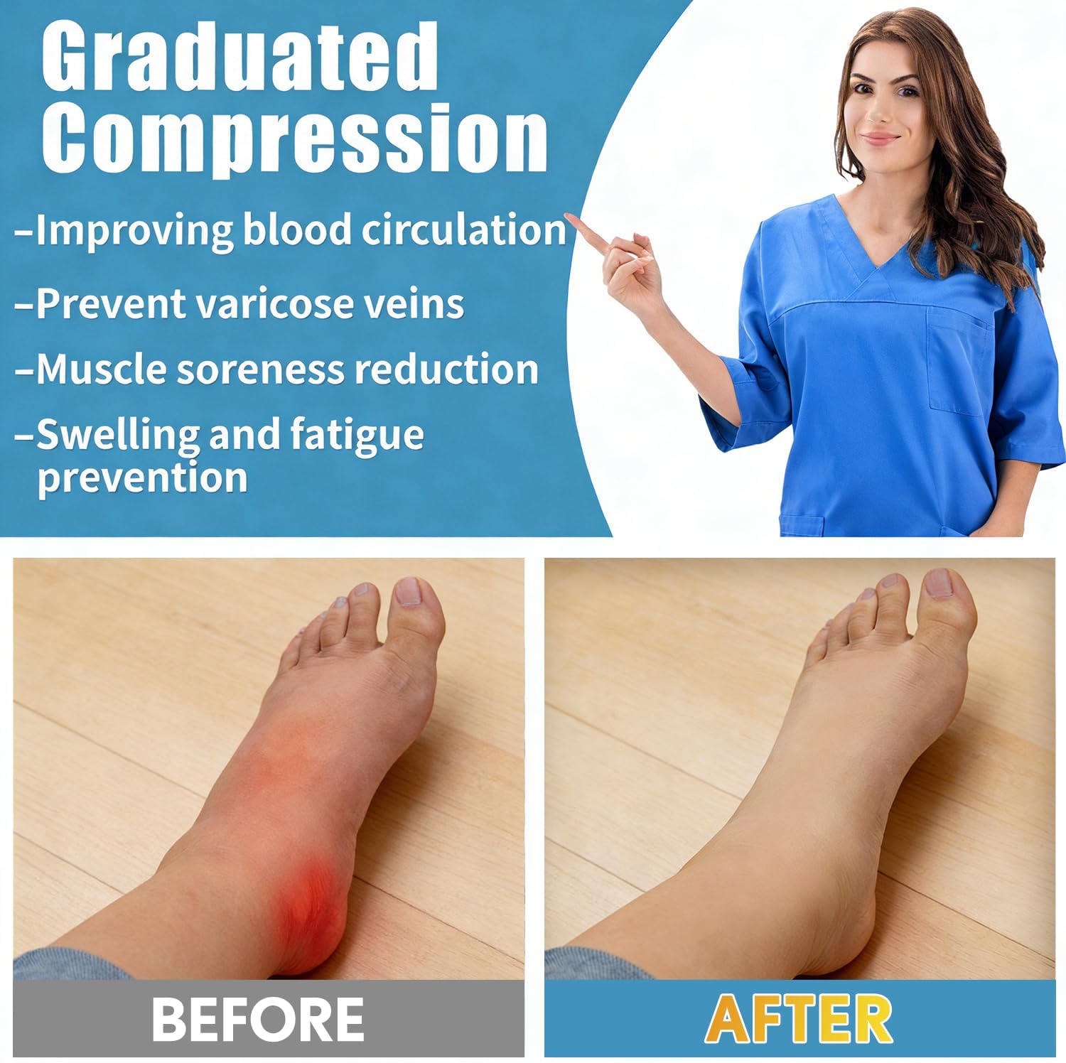 Thumbnail 4 de Sooverki Graduated Copper Compression Socks 15-20mmHg