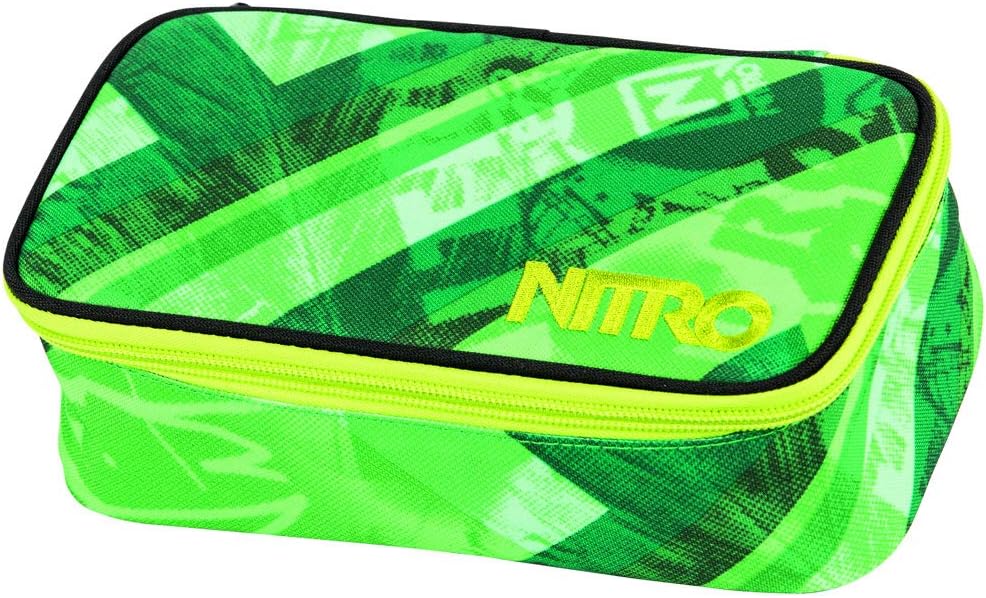 Detalle de NITRO XL piórnik szkolny Geo Green z organizerem i kieszenią na plan lekcji