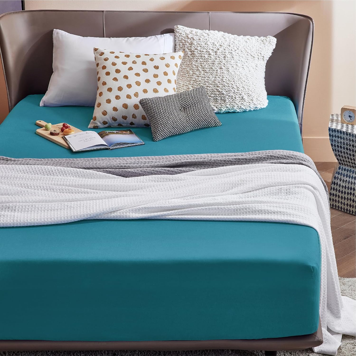 Detalle 2 de Bedsure King Fitted Sheet Deep 16 inch pocket