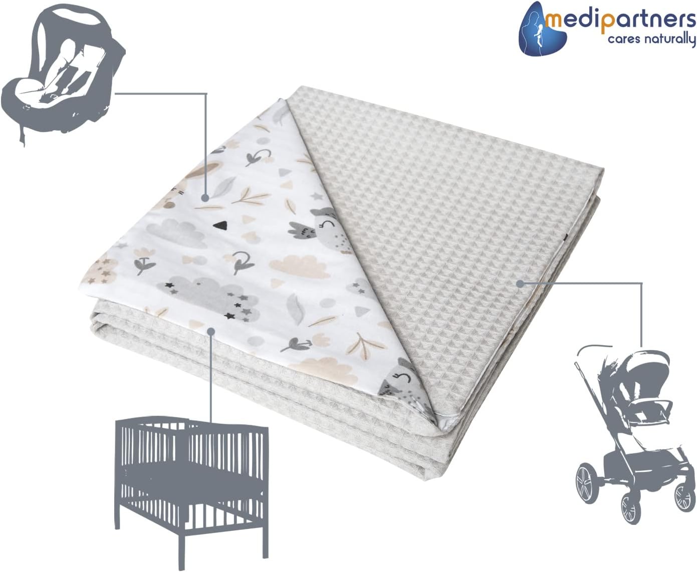 Detalle de Medi Partners Copertina neonata in cotone 75x100