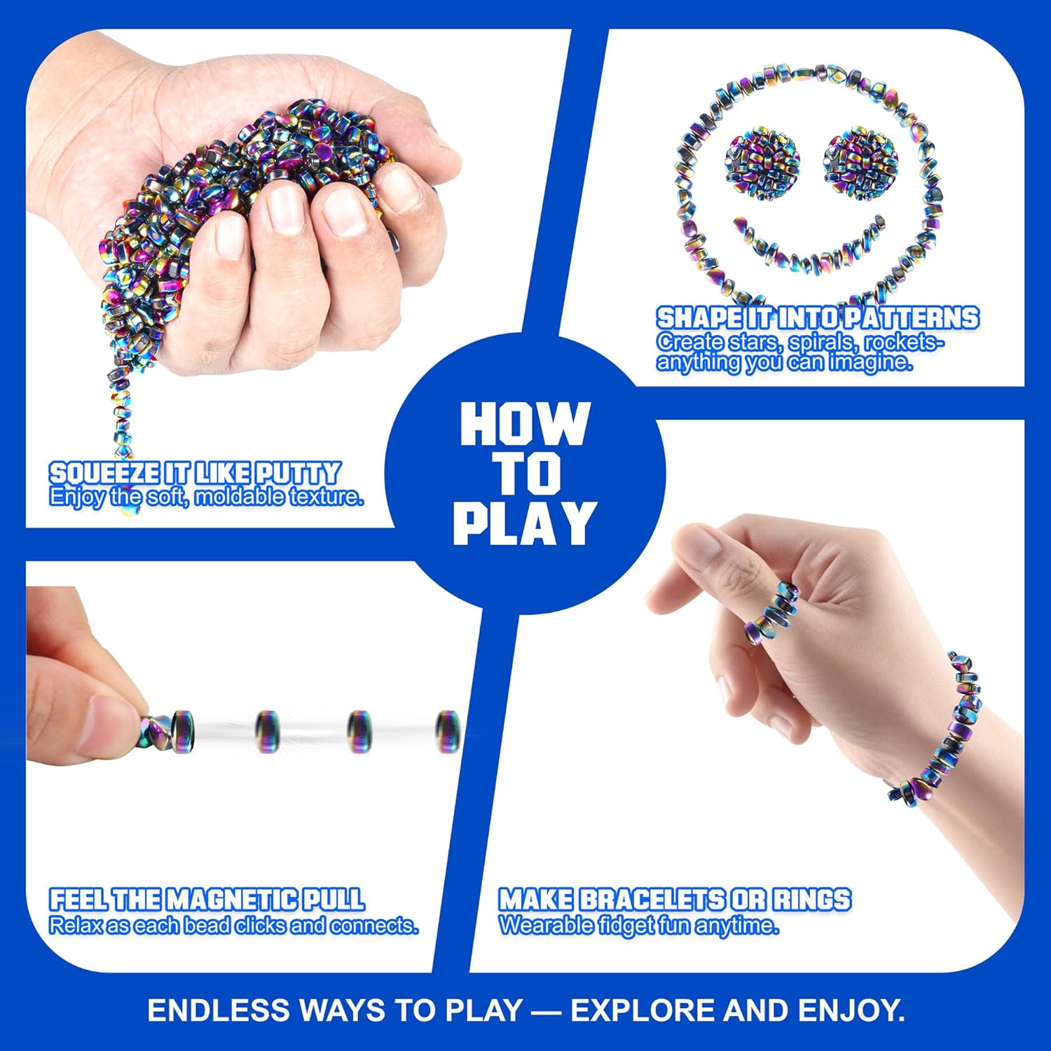 Thumbnail 2 de 1100 PCS Magnetic Putty Fidget Toys for Stress Relief 🧸