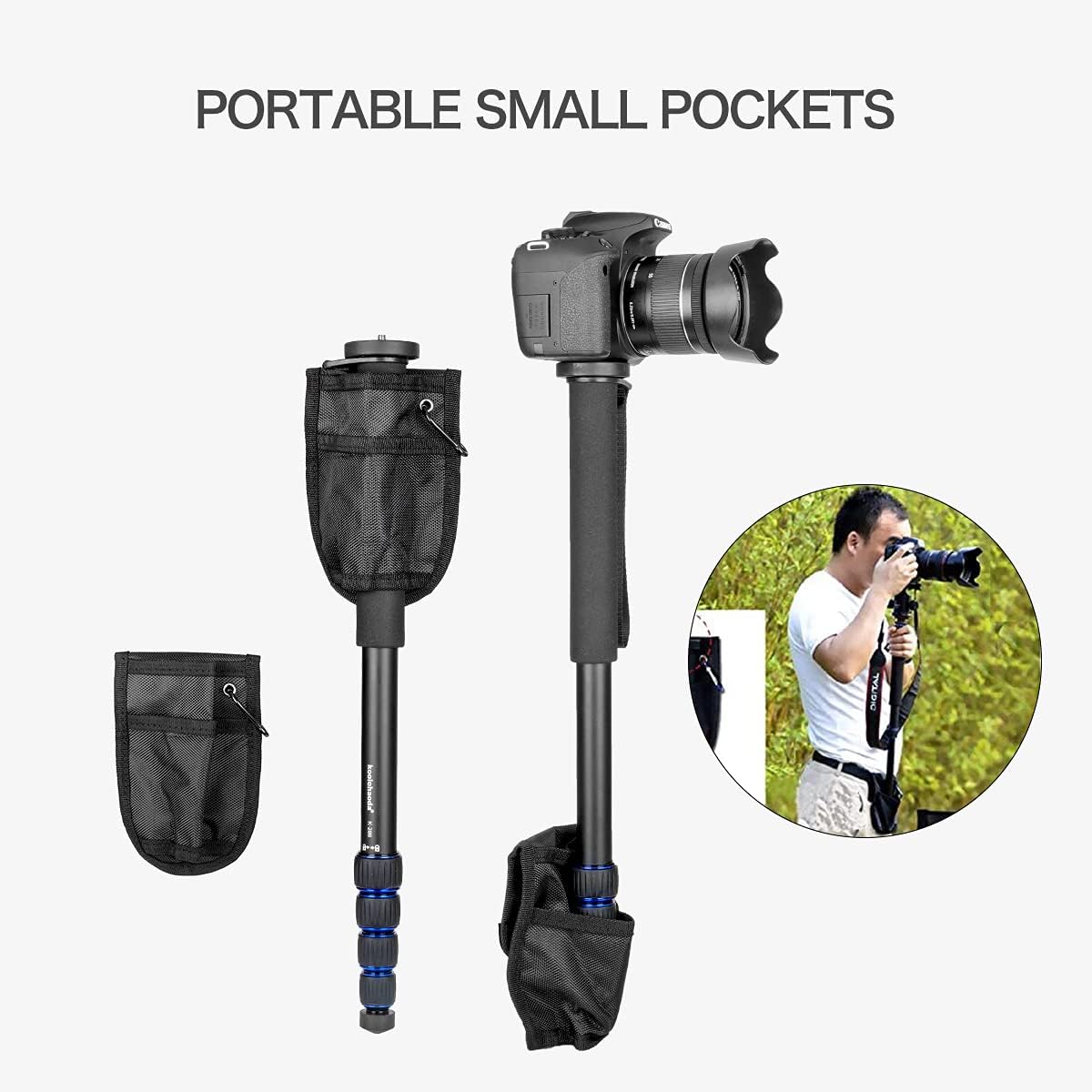 Thumbnail 6 de Koolehaoda K-266 6-Section Compact Monopod (Black) — aluminium unipod stick for portable photography