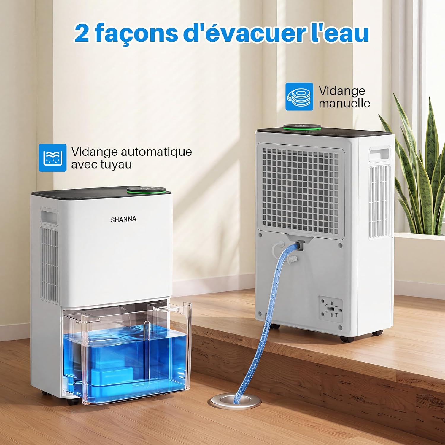 Detalle 2 de SHANNA elektrische luchtontvochtiger, 15 l/24 uur, voor ruimtes tot ca. 35 m²