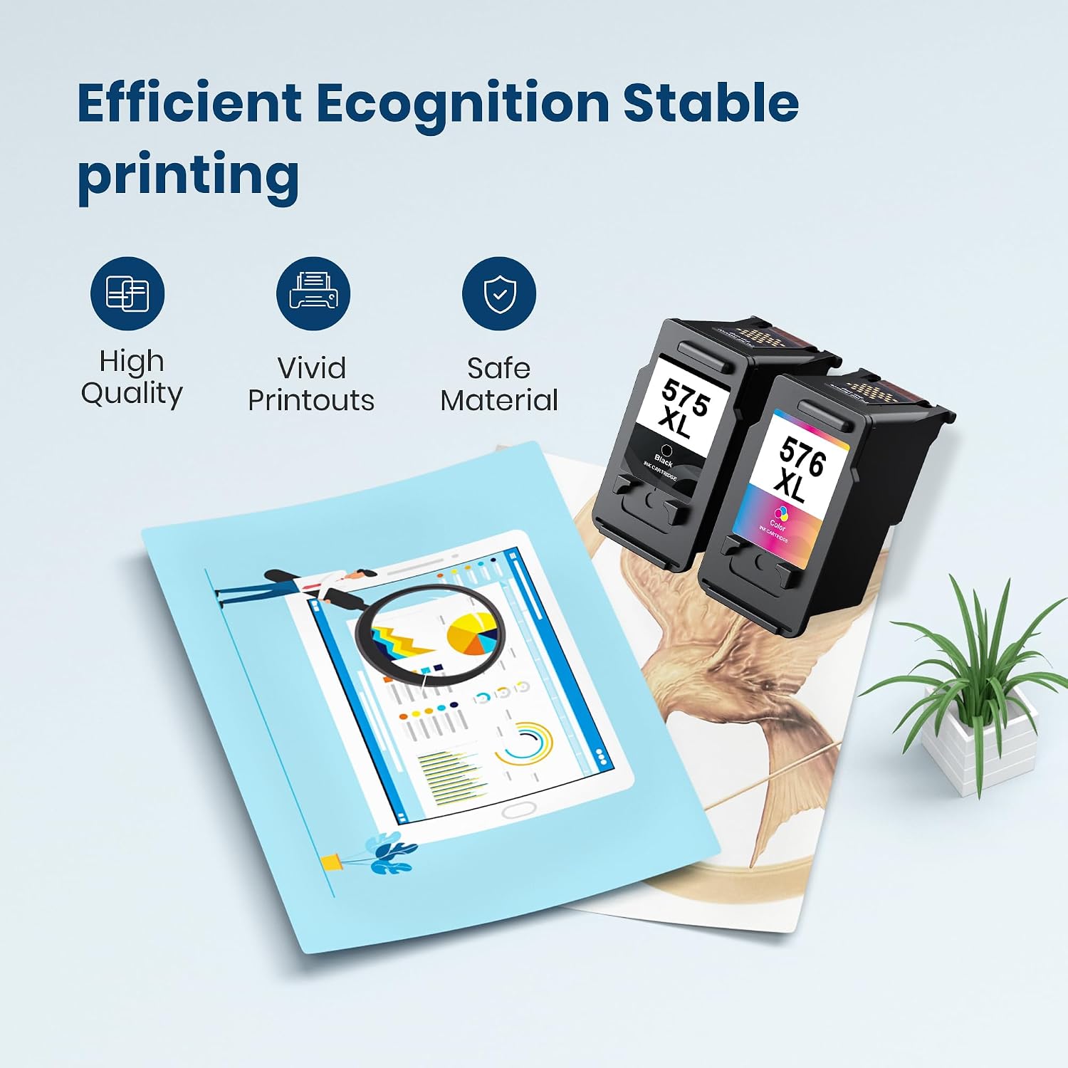 Detalle de PG-575XL & CL-576XL Ink Cartridges Multipack Replacement for Canon 575 576 (1 Black, 1 Colour) for PIXMA TS/ TR printers