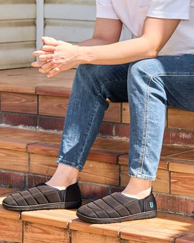Thumbnail 1 de LongBay Men's Two-Tone Slippers with Comfy Memory Foam Non-Slip Indoor Outdoor House Shoes