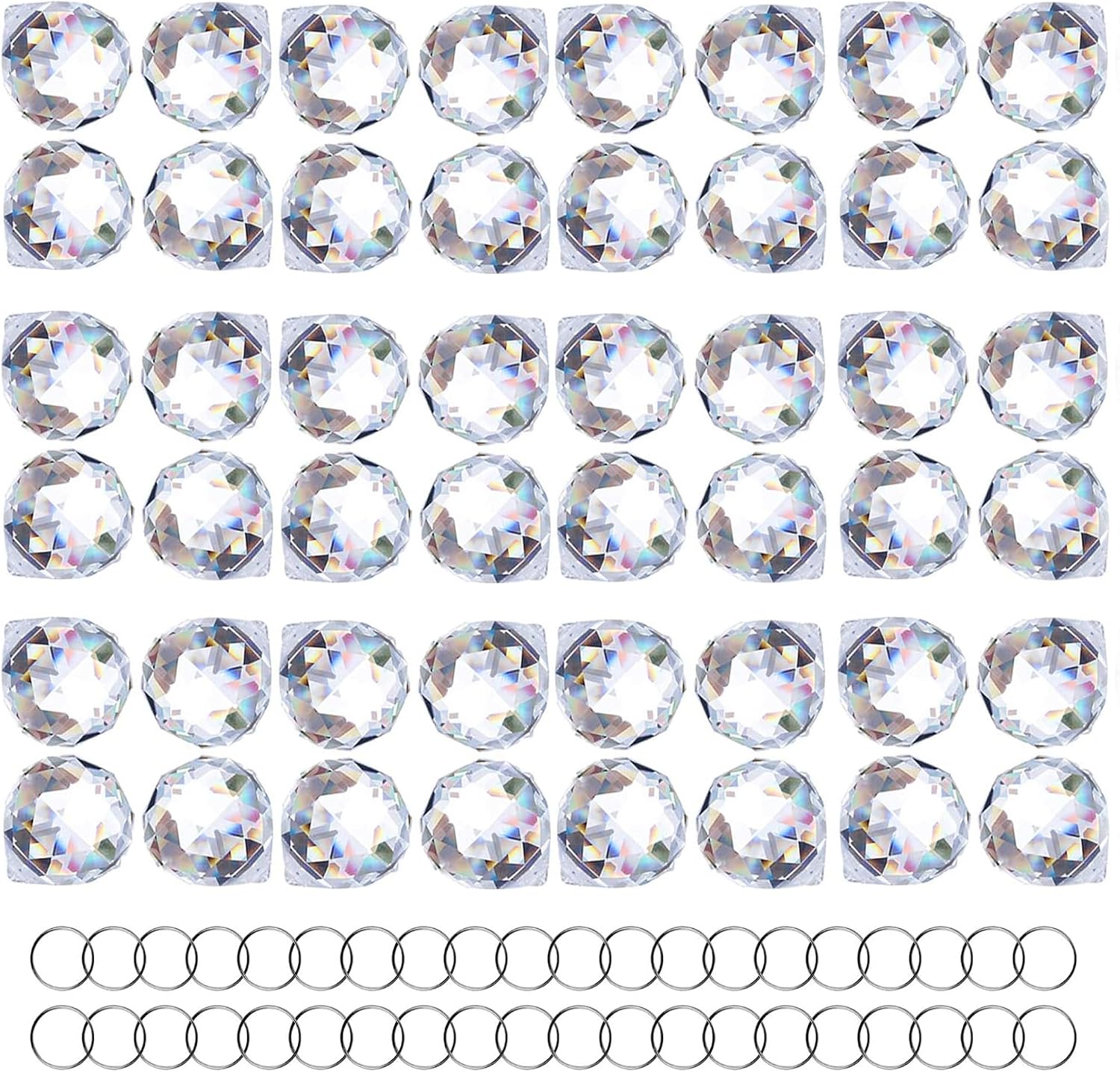 Detalle de HDCRYSTALGIFTS 20mm Crystal Ball Prisms, 48-Piece Suncatcher Set