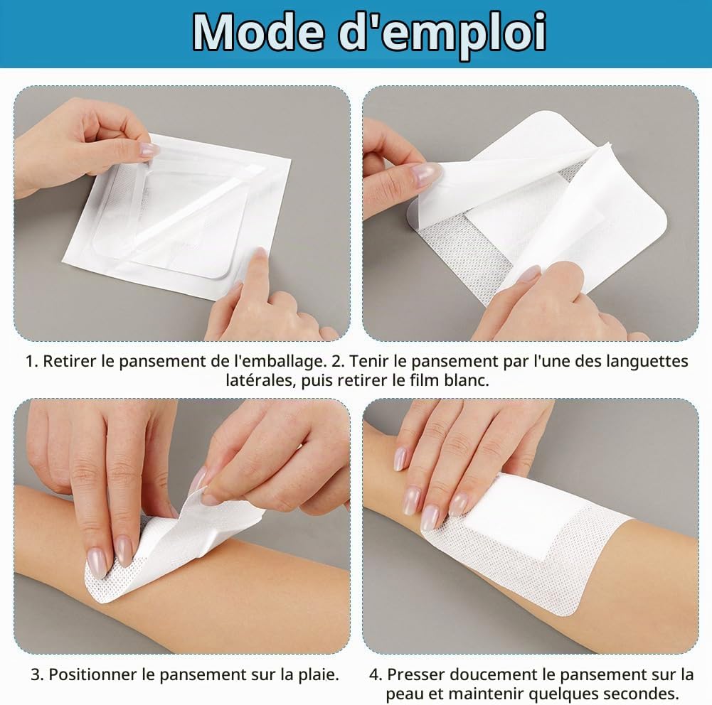 Thumbnail 4 de AOOWU steriele wondpleisters 10 x 10 cm, 25 stuks, zelfklevend