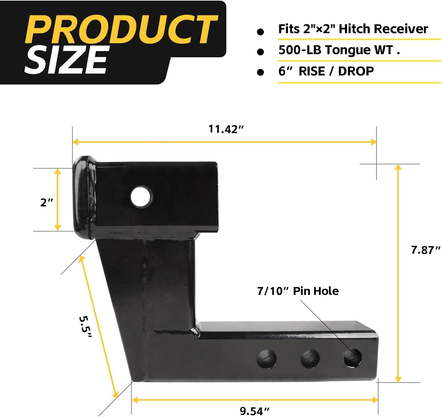 Detalle 2 de MaxxHaul 50650 – adapter do haka 5,1 cm z wzniosłem i opadem 15,2 cm