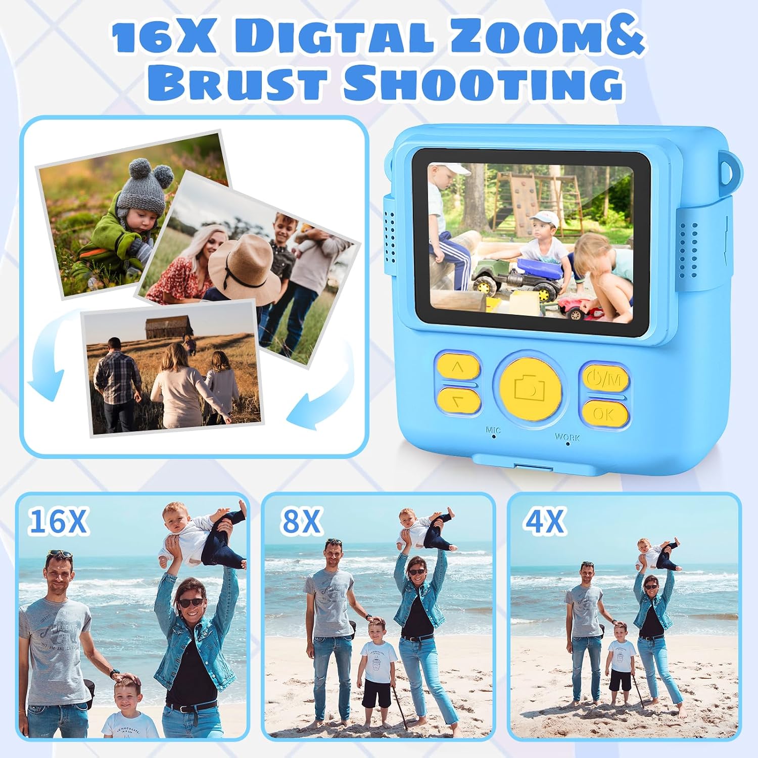 Thumbnail 5 de CHRERNA Kids Camera Instant Print 32GB