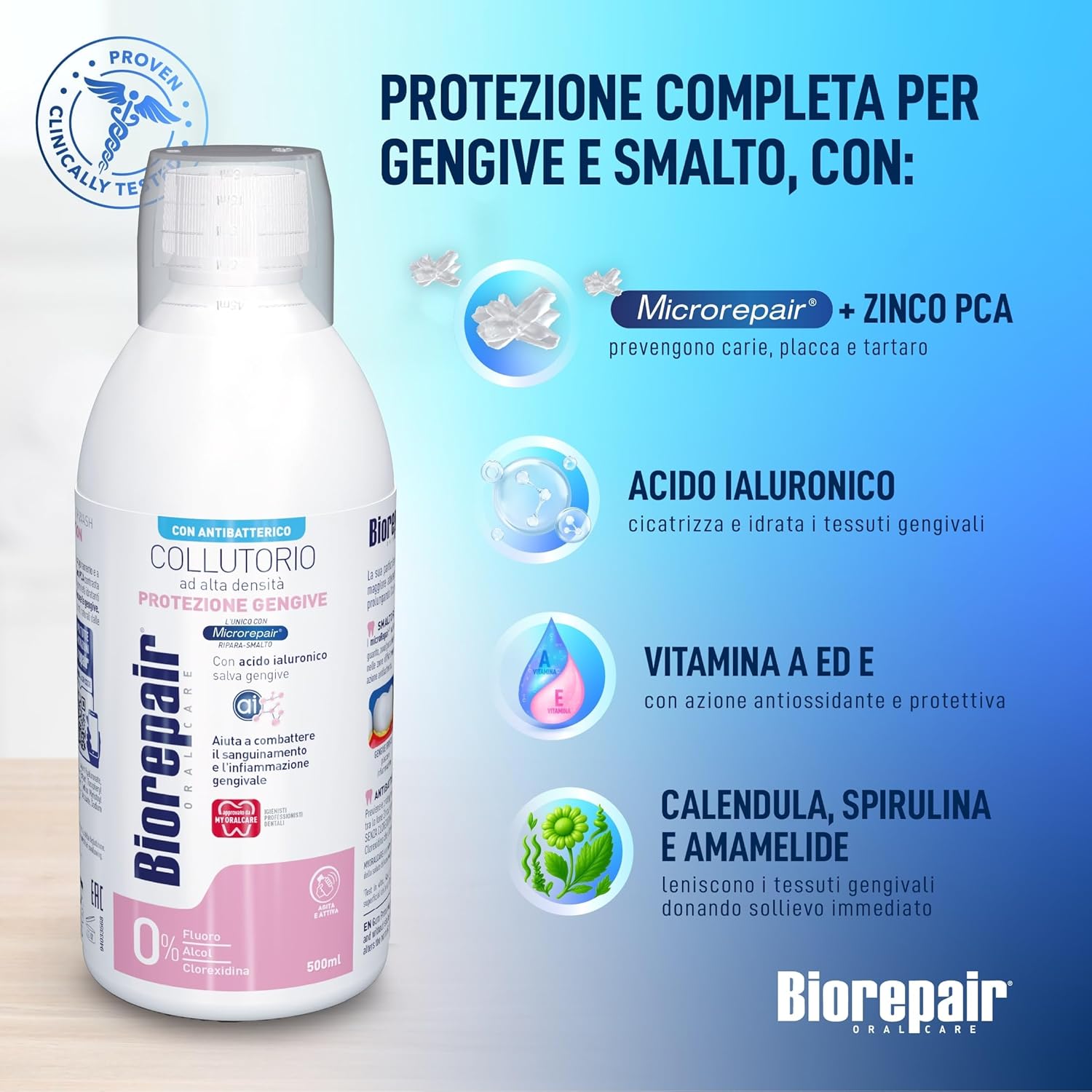 Detalle de Biorepair Collutorio ad Alta Densità Protezione Gengive – 500 ml, 3 confezioni