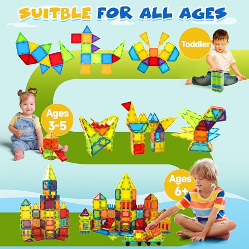 Detalle de W Wise Block Blocs de Construction Magnétiques – 131 pièces avec 2 voitures