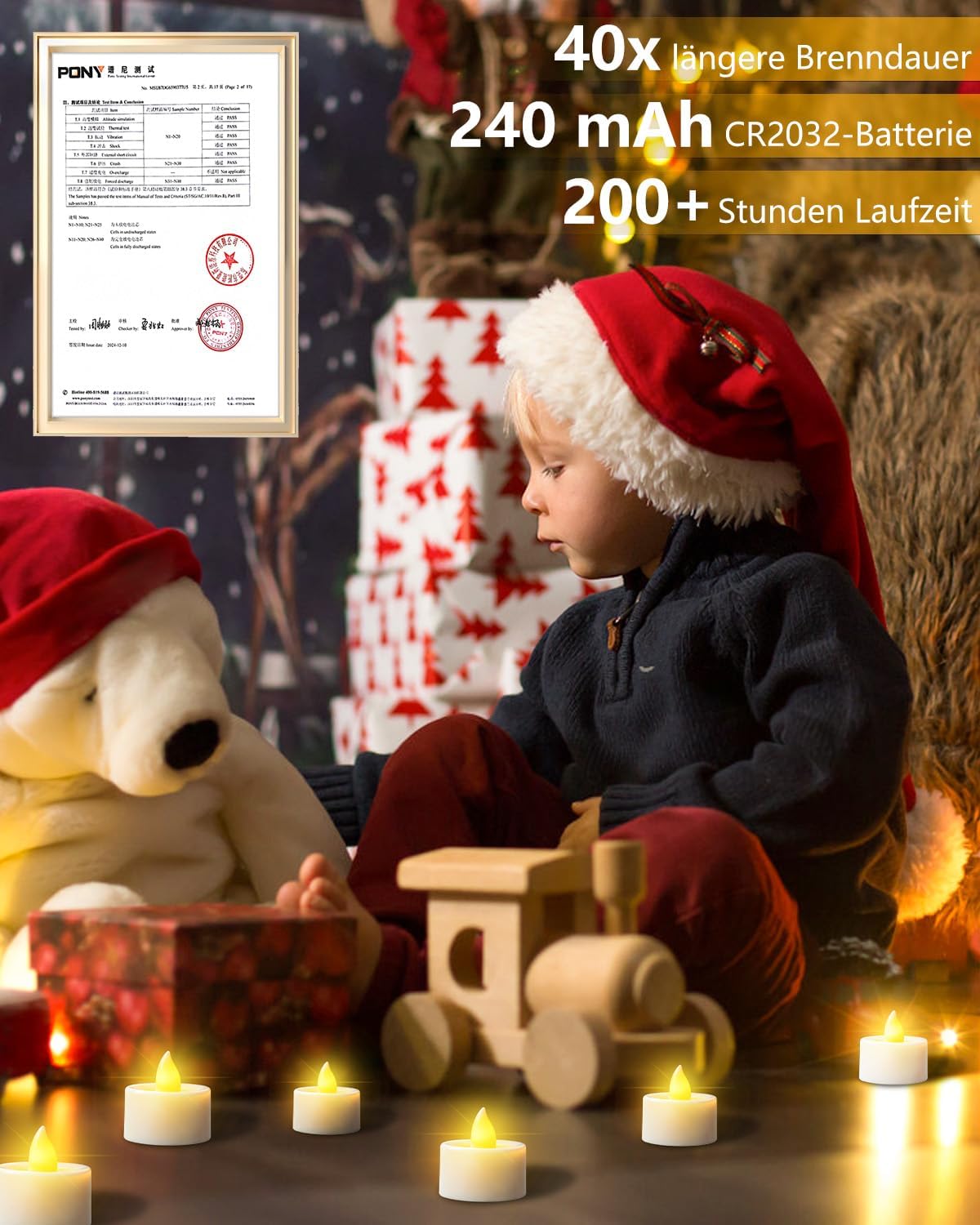 Thumbnail 5 de HAZENS LED Teelichter mit Timer – 12 Stück, flammenlos, warmweiß, 3,5 × 3,6 cm