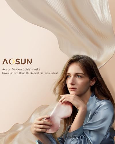 Thumbnail 6 de Aosun Seiden Schlafmaske für Seitenschläfer, 22 mm, 100% Bio-Maulbeerseide – Lichtblockierende Augenmaske mit verstellbarem Band