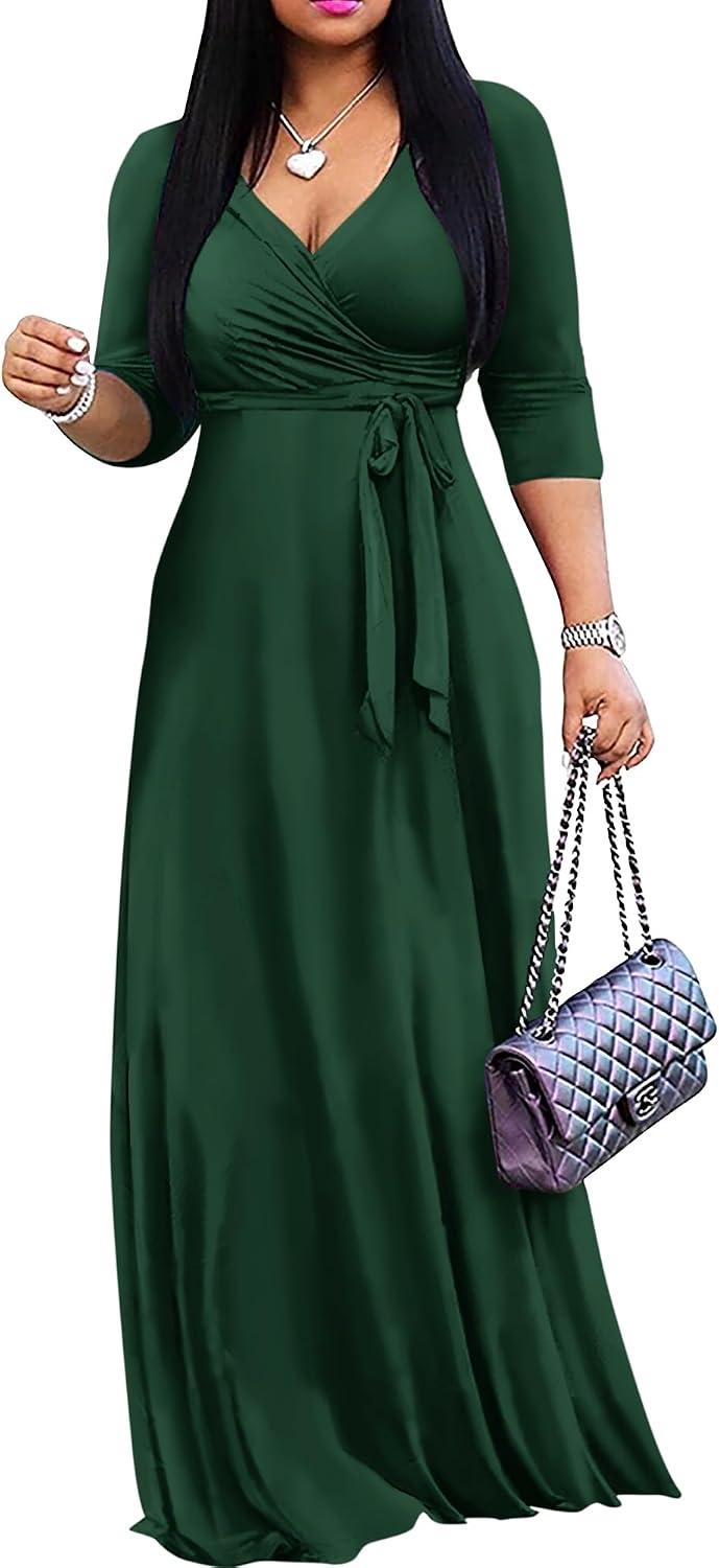 Thumbnail 6 de FANDEE 2025 Maxi Dress V-Neck 3/4 Sleeve