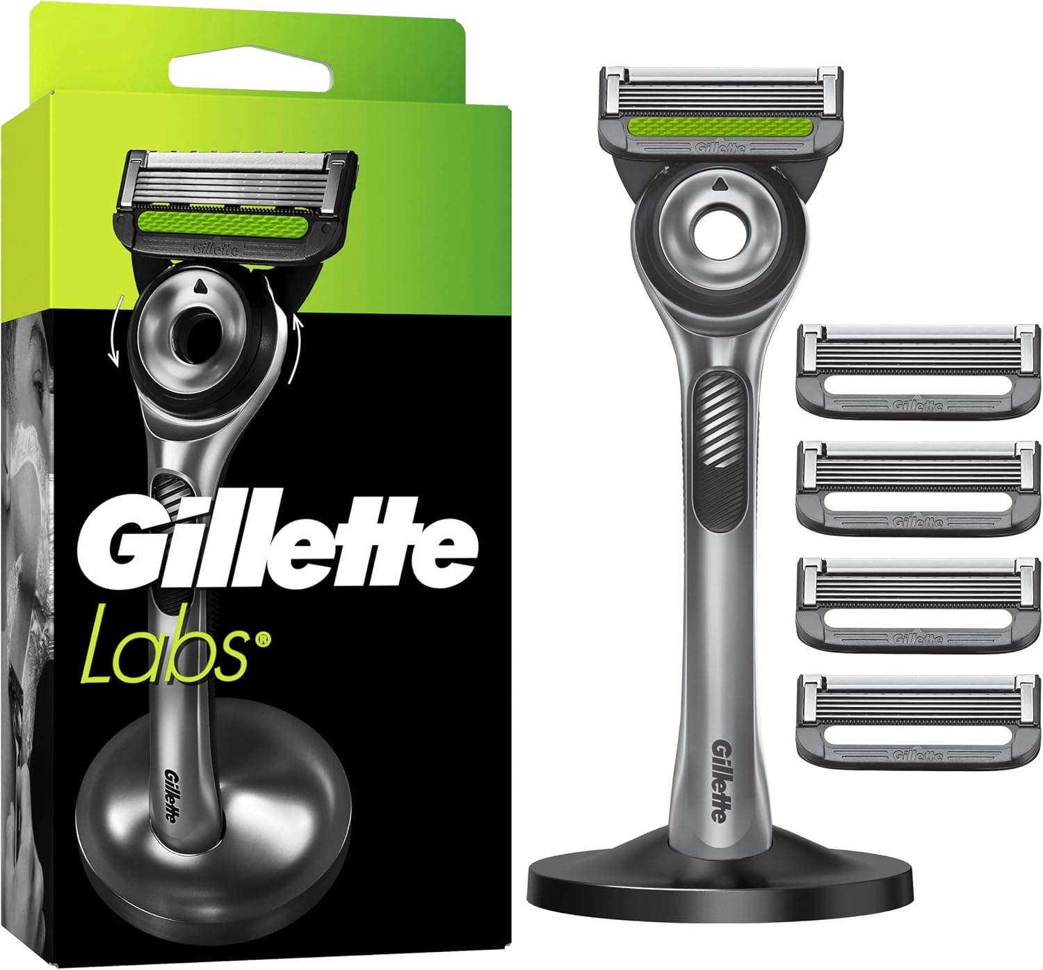 Detalle de Gillette Labs Rasierer mit Reinigungs‑Element, 5 Klingen 🪒