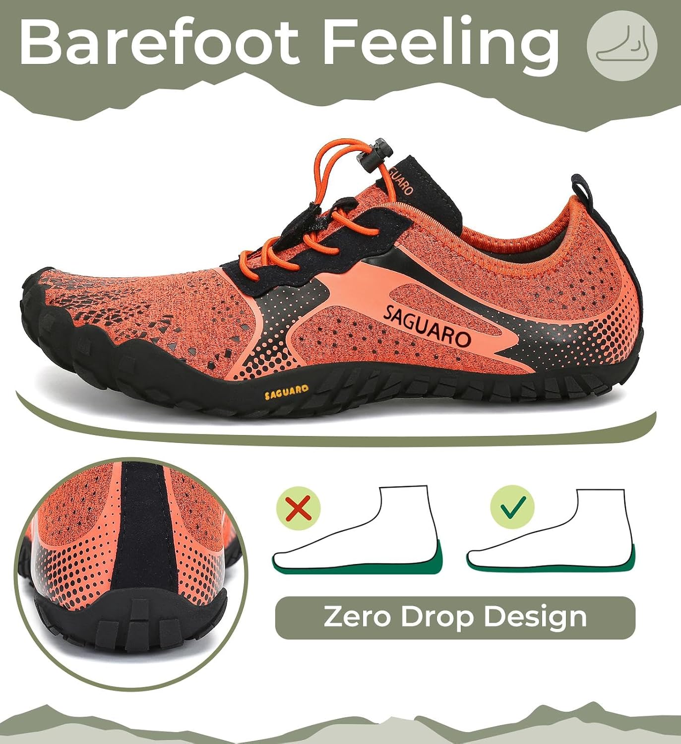 Detalle de SAGUARO Unisex Barfußschuhe für Indoor & Outdoor Fitness, Gr. 36–48