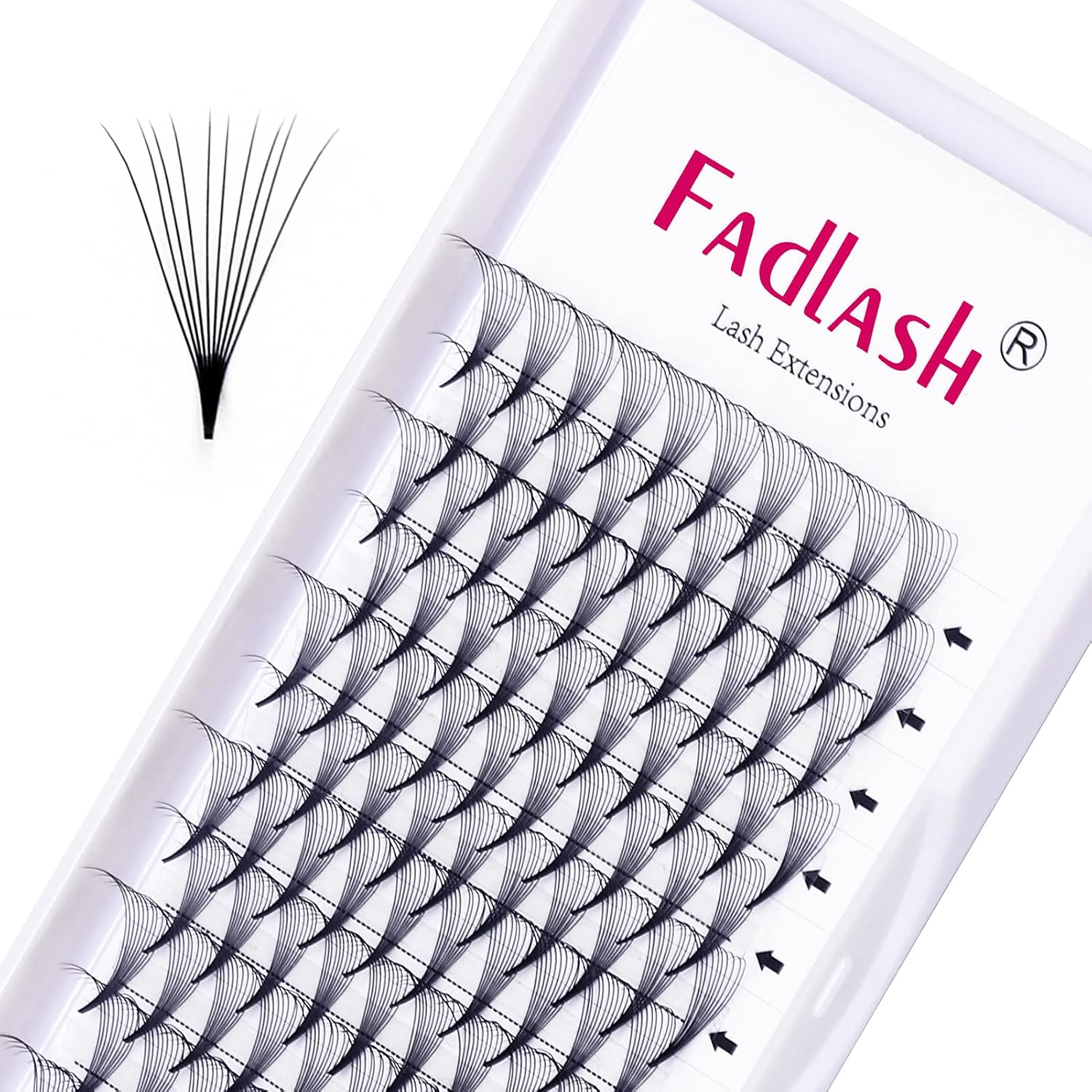Thumbnail 6 de Volume Lash Extensions - 10D Russian 0.07 D Curl 12mm Pre-Made Fan Lashes
