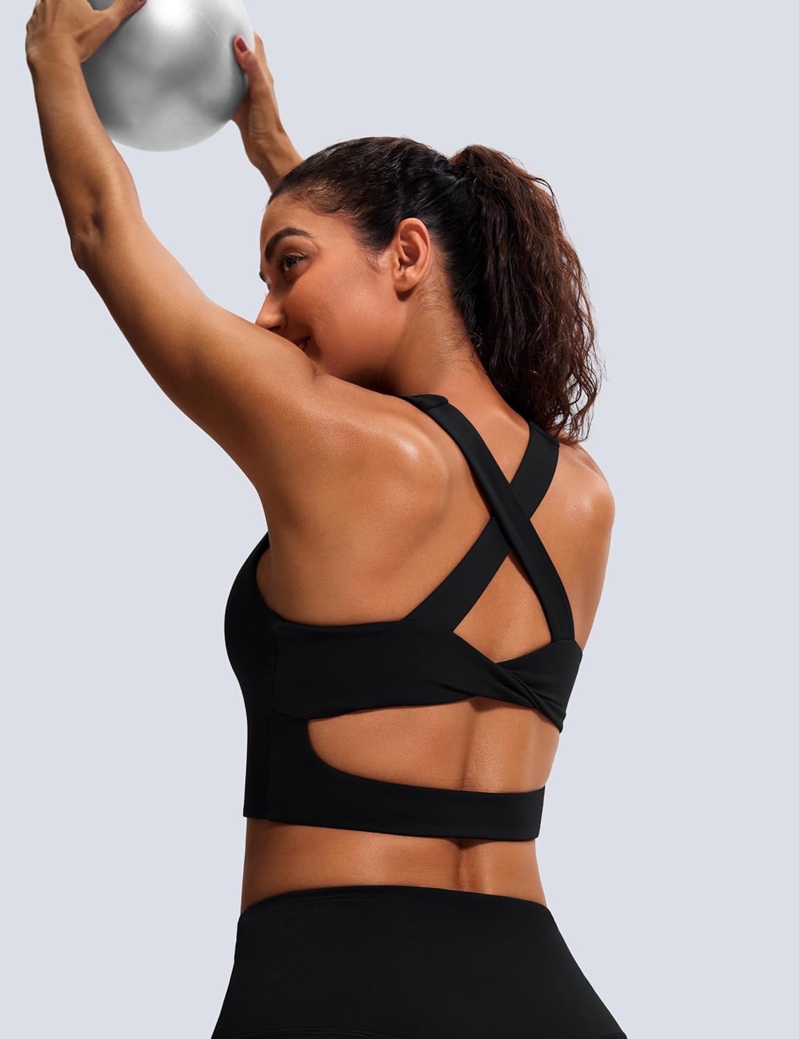 Thumbnail 3 de Sports Bras for Women Criss-Cross Back Padded Workout Tank Tops — Medium Support Crop Top