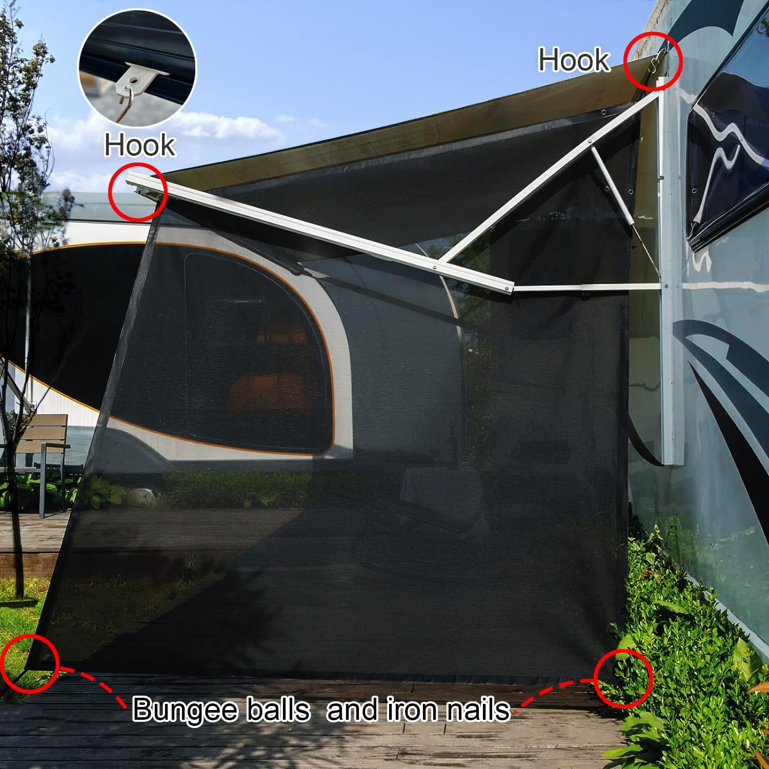 Detalle 2 de SHADEPLUS RV Awning Side Shade 9x7 ft