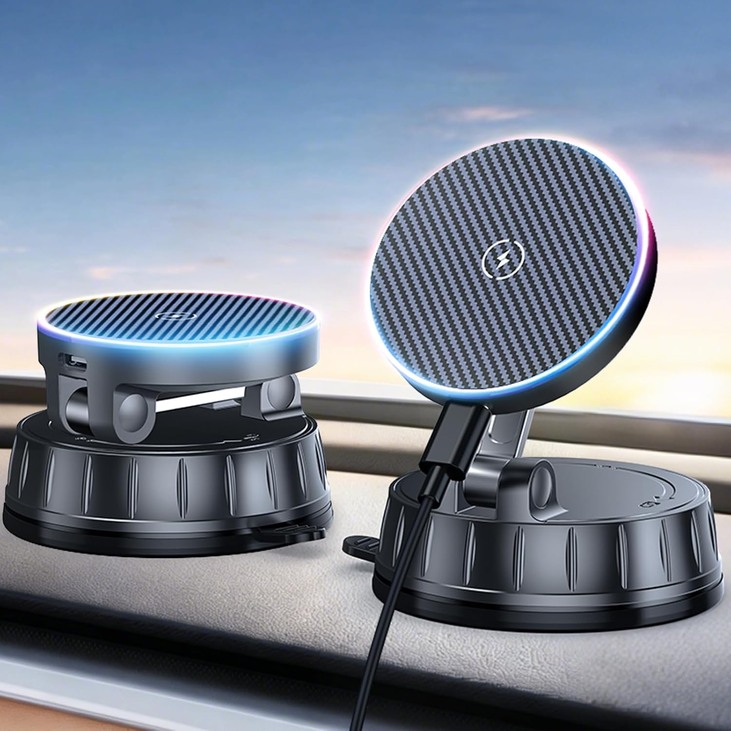 Magnetic wireless car mount charger 15W