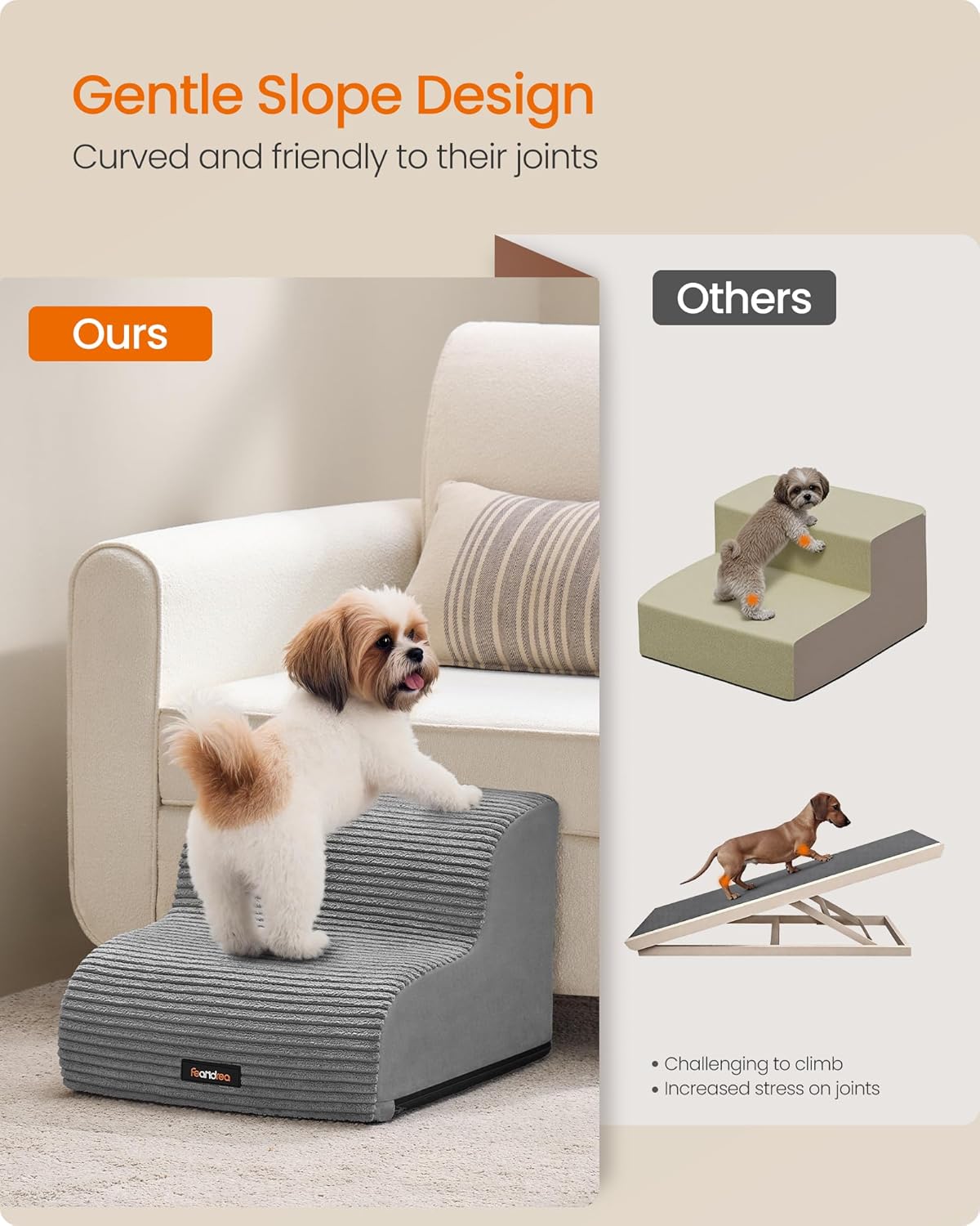 Thumbnail 3 de Feandrea PPS002G01 2-step dog stairs for sofa